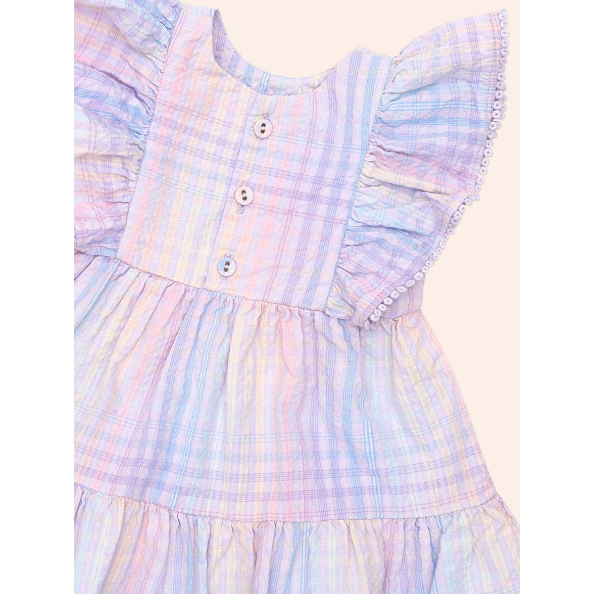 Rainbow Check Frill Dress