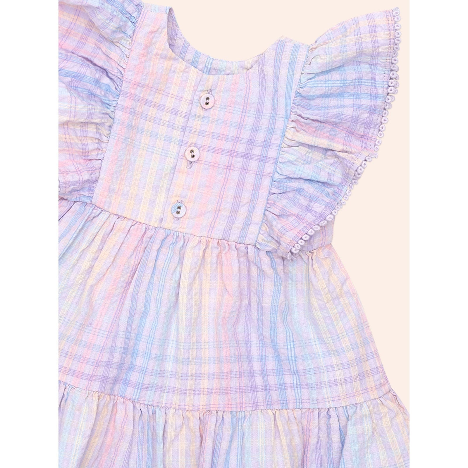 Rainbow Check Frill Dress