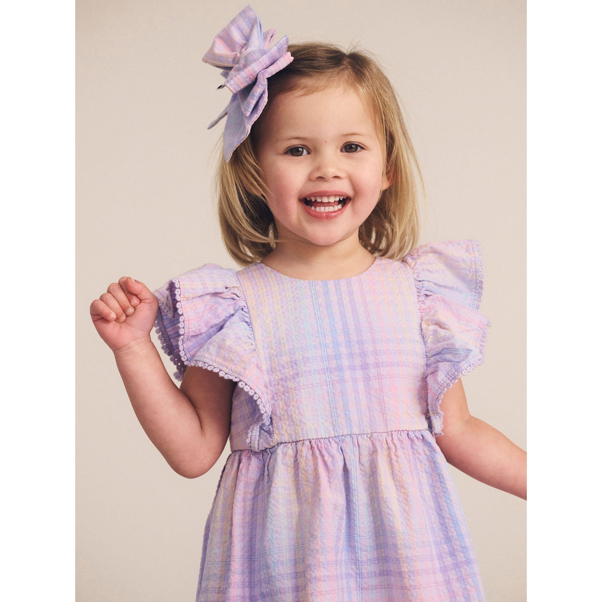 Rainbow Check Frill Dress
