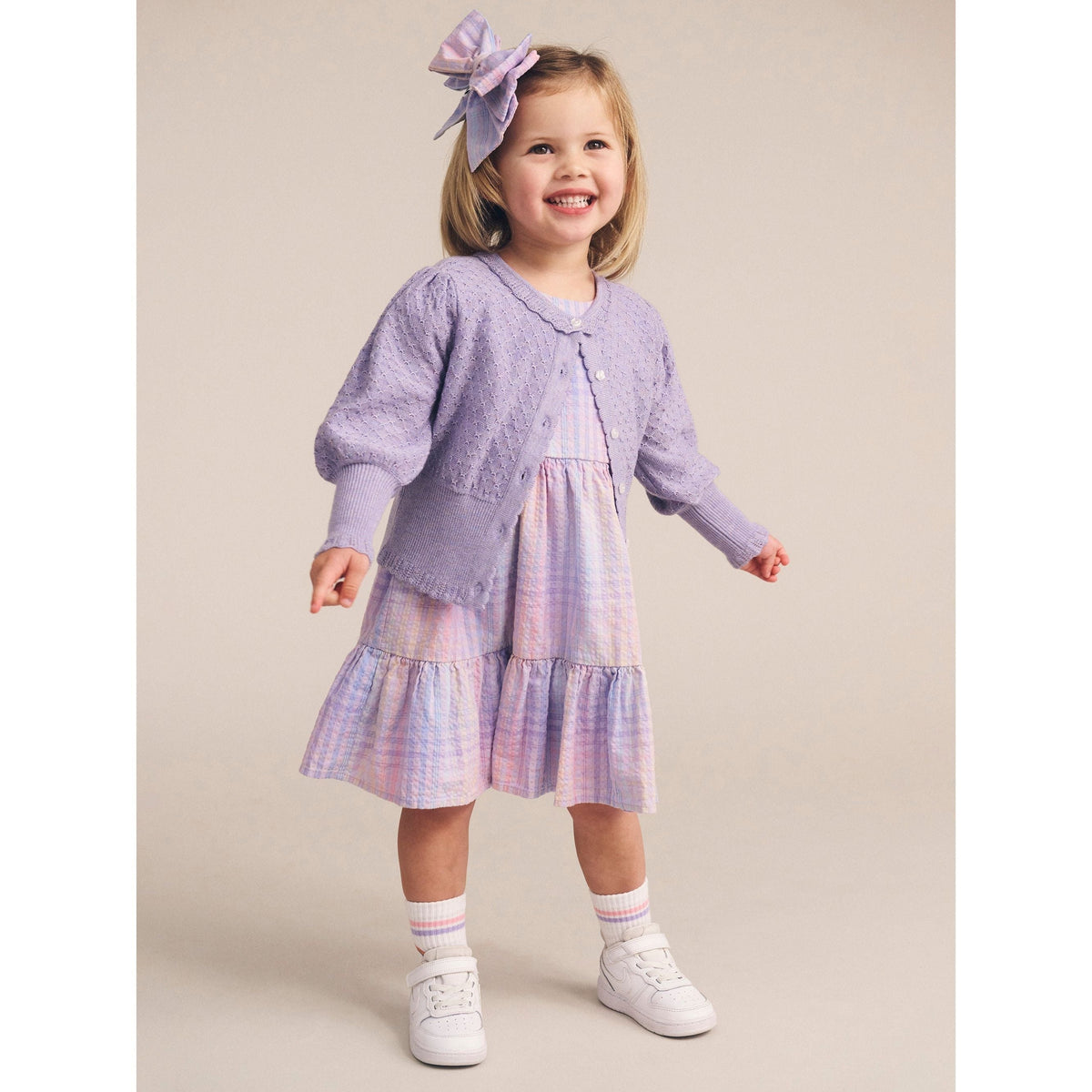 Rainbow Check Frill Dress