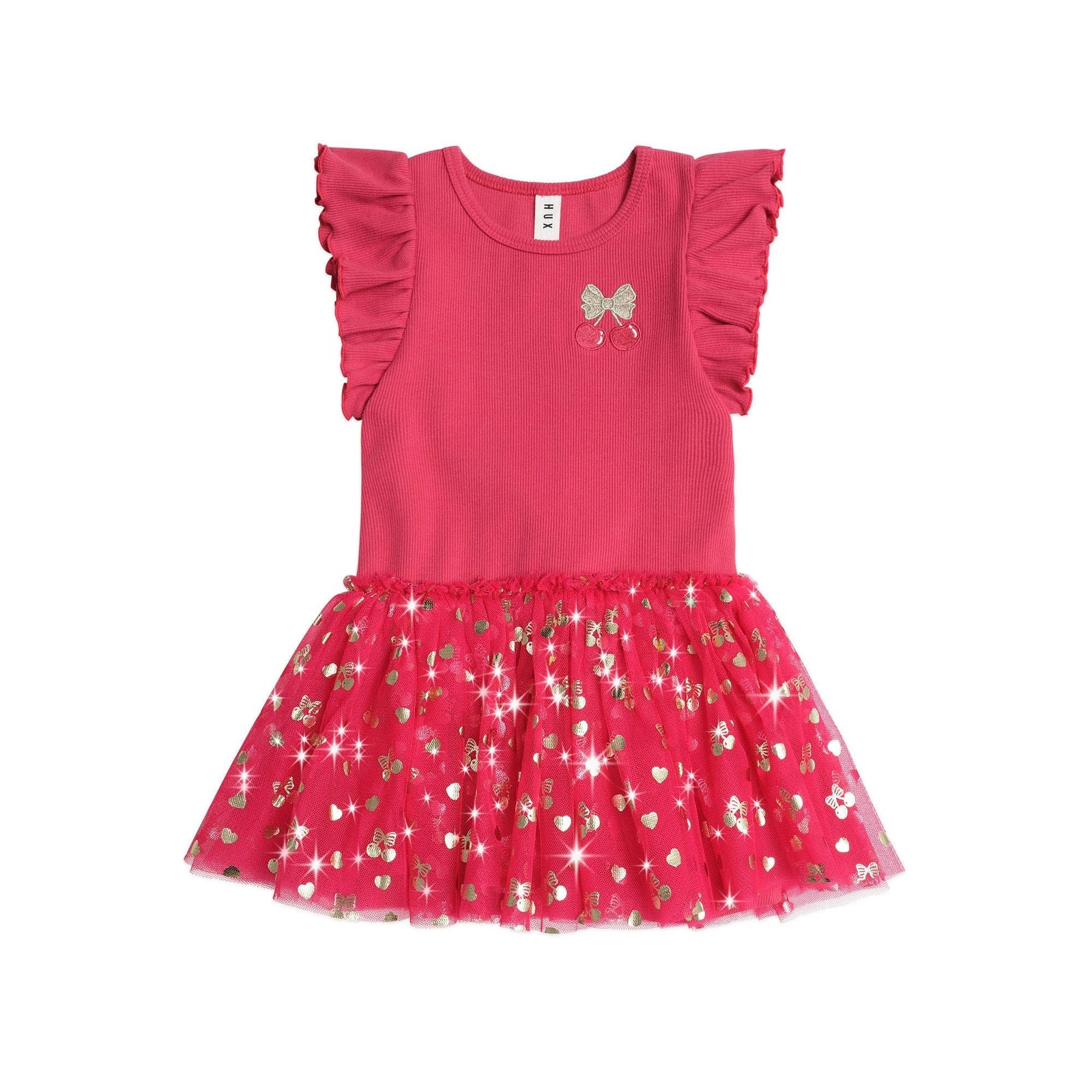 Golden Cherry Pie Rib Tulle Dress