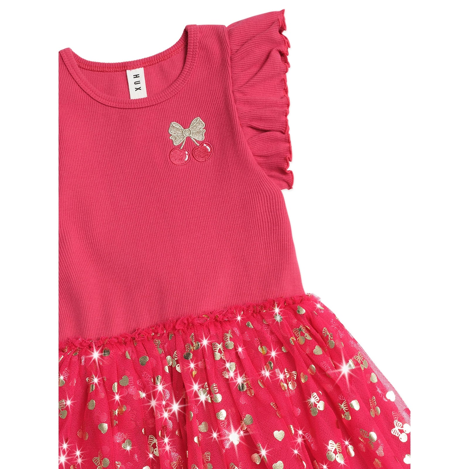 Golden Cherry Pie Rib Tulle Dress