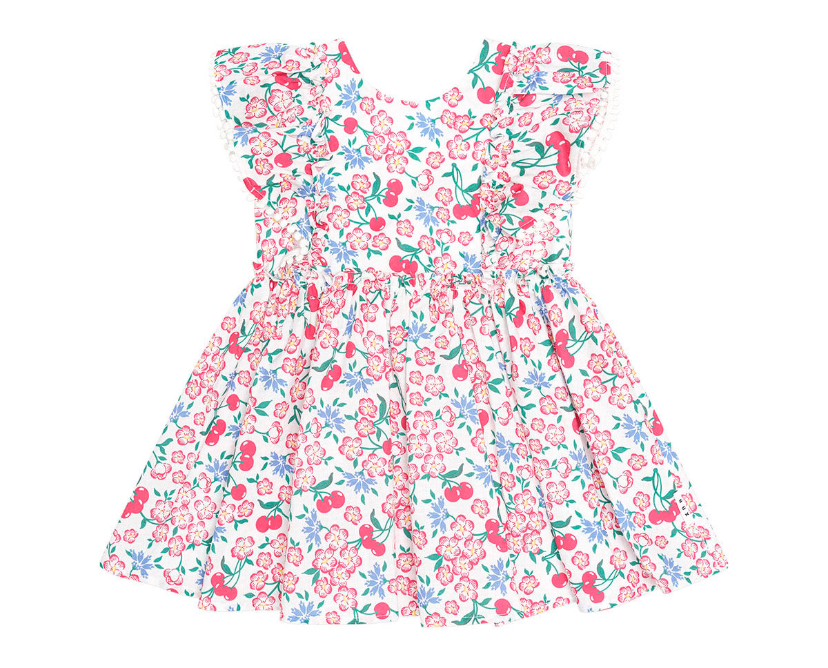 Tropical Floral Bow Back Dress