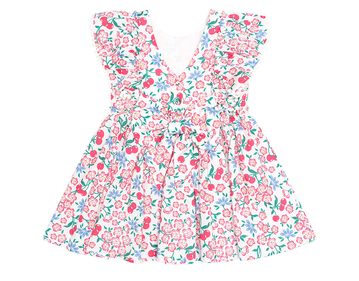 Tropical Floral Bow Back Dress
