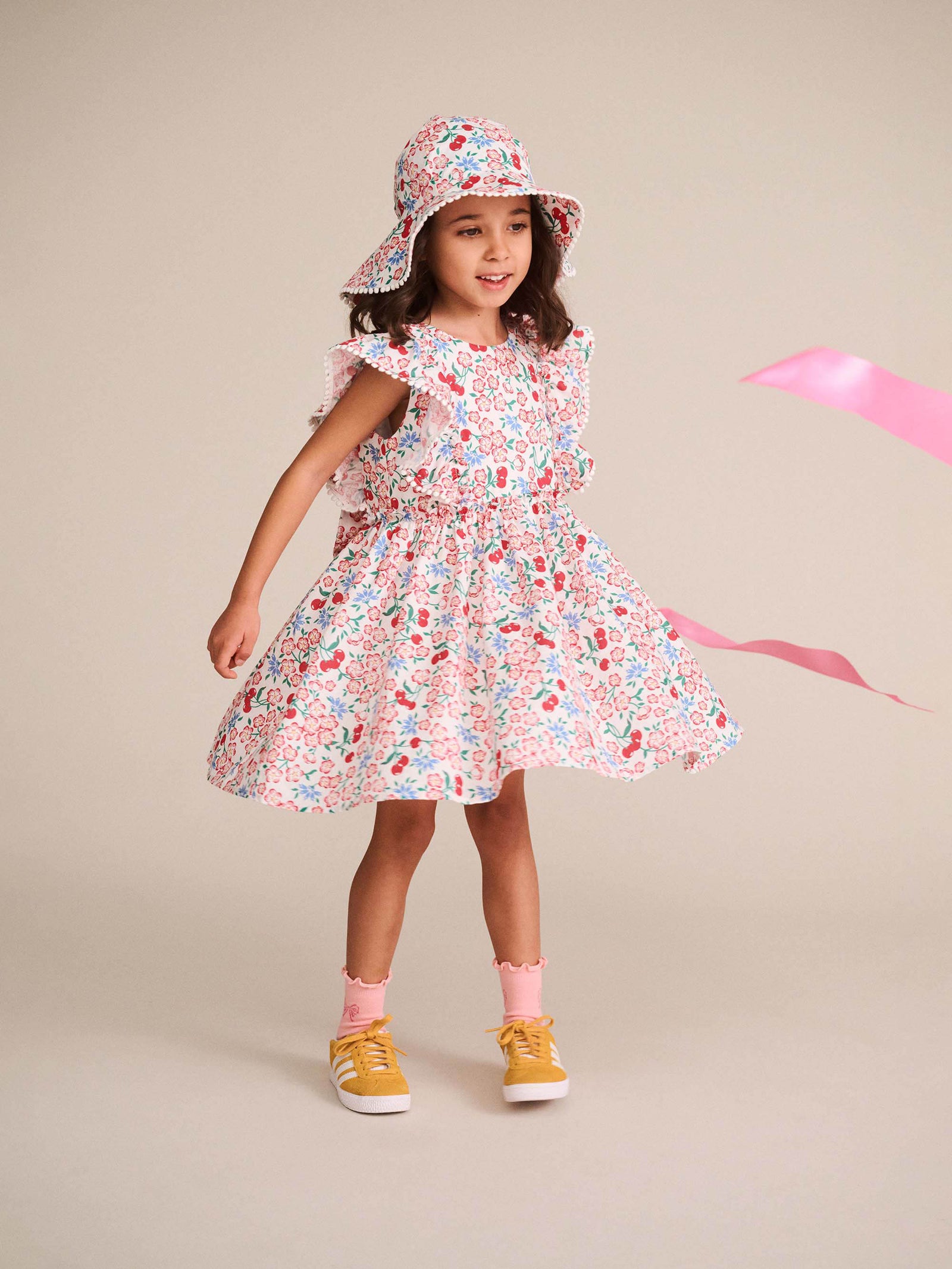 Tropical Floral Bow Back Dress