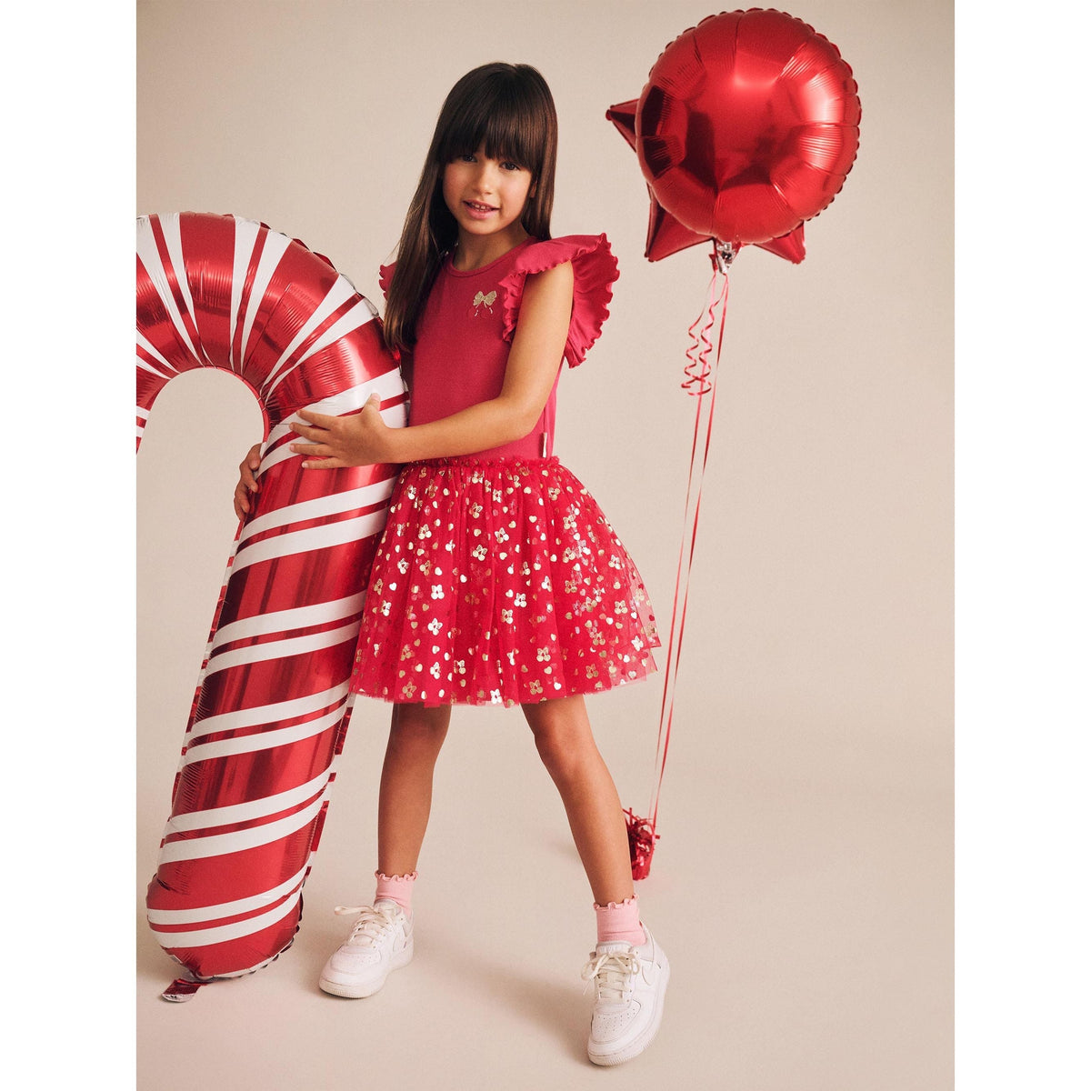 Golden Cherry Pie Rib Tulle Dress