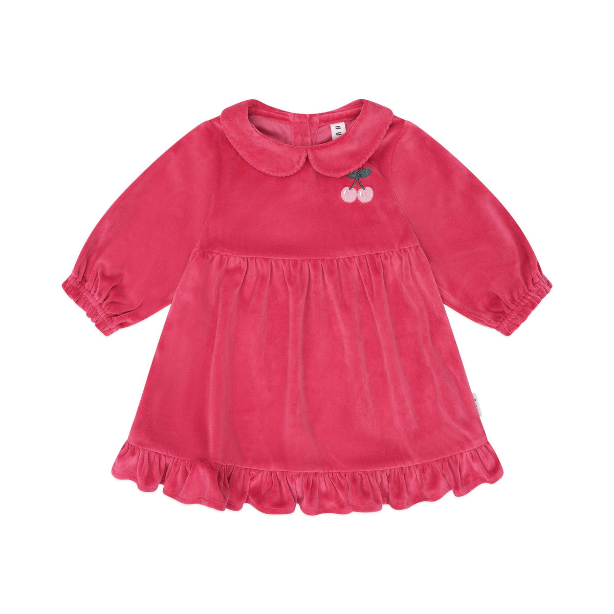 Very Cherry Velour Collar Dress