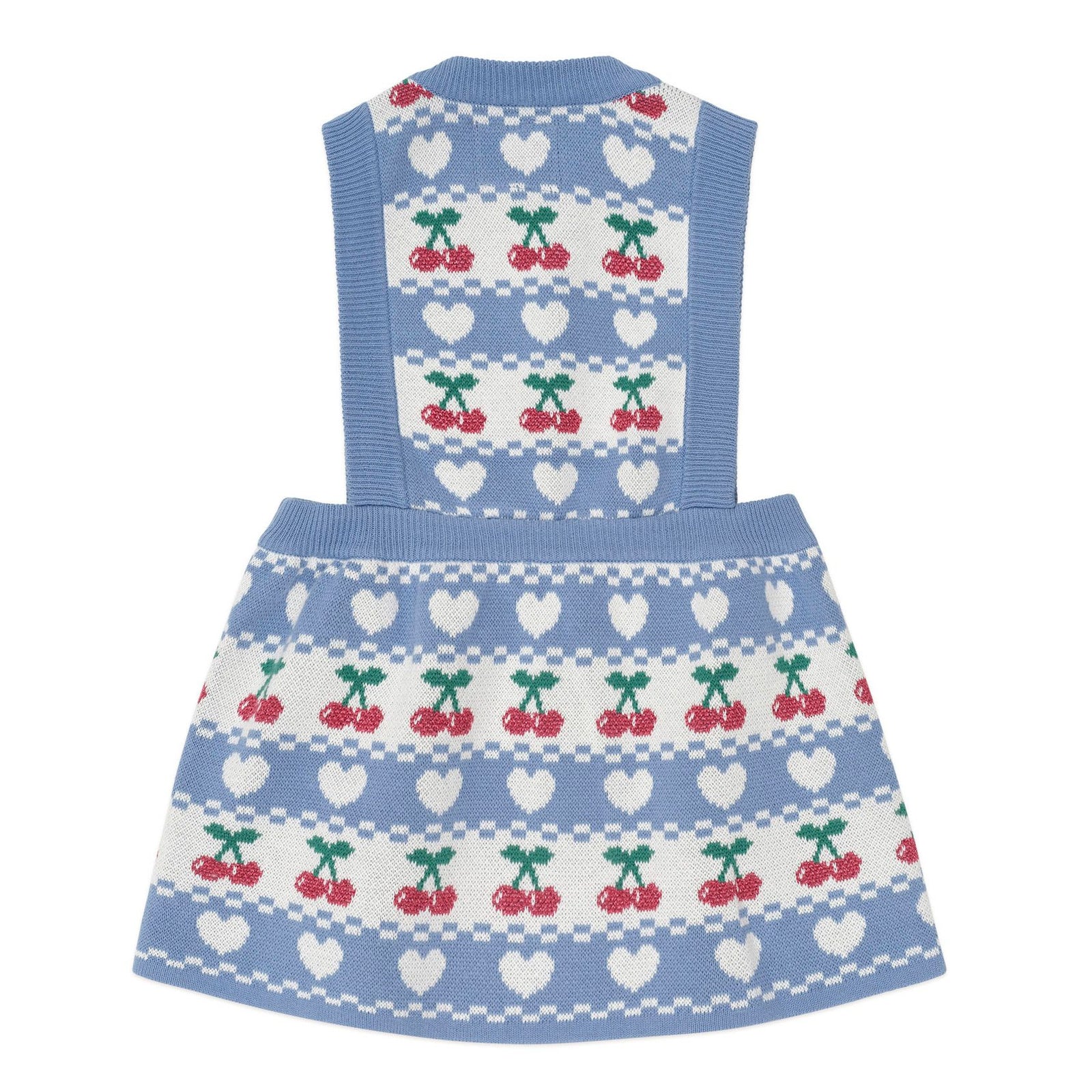 Cherry Heart Knit Pinafore Dress