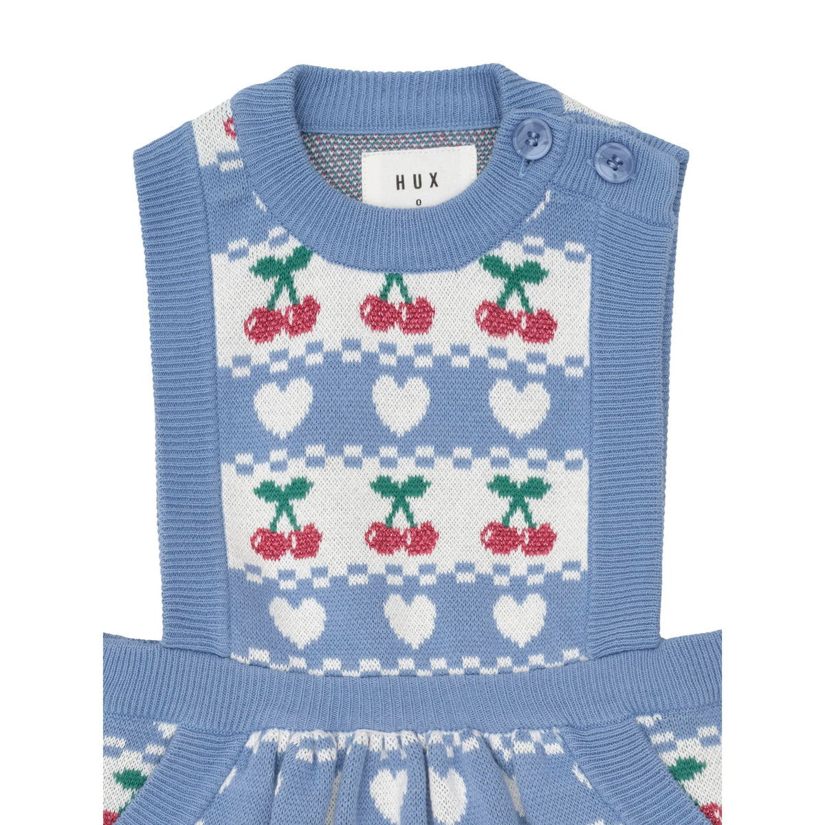 Cherry Heart Knit Pinafore Dress