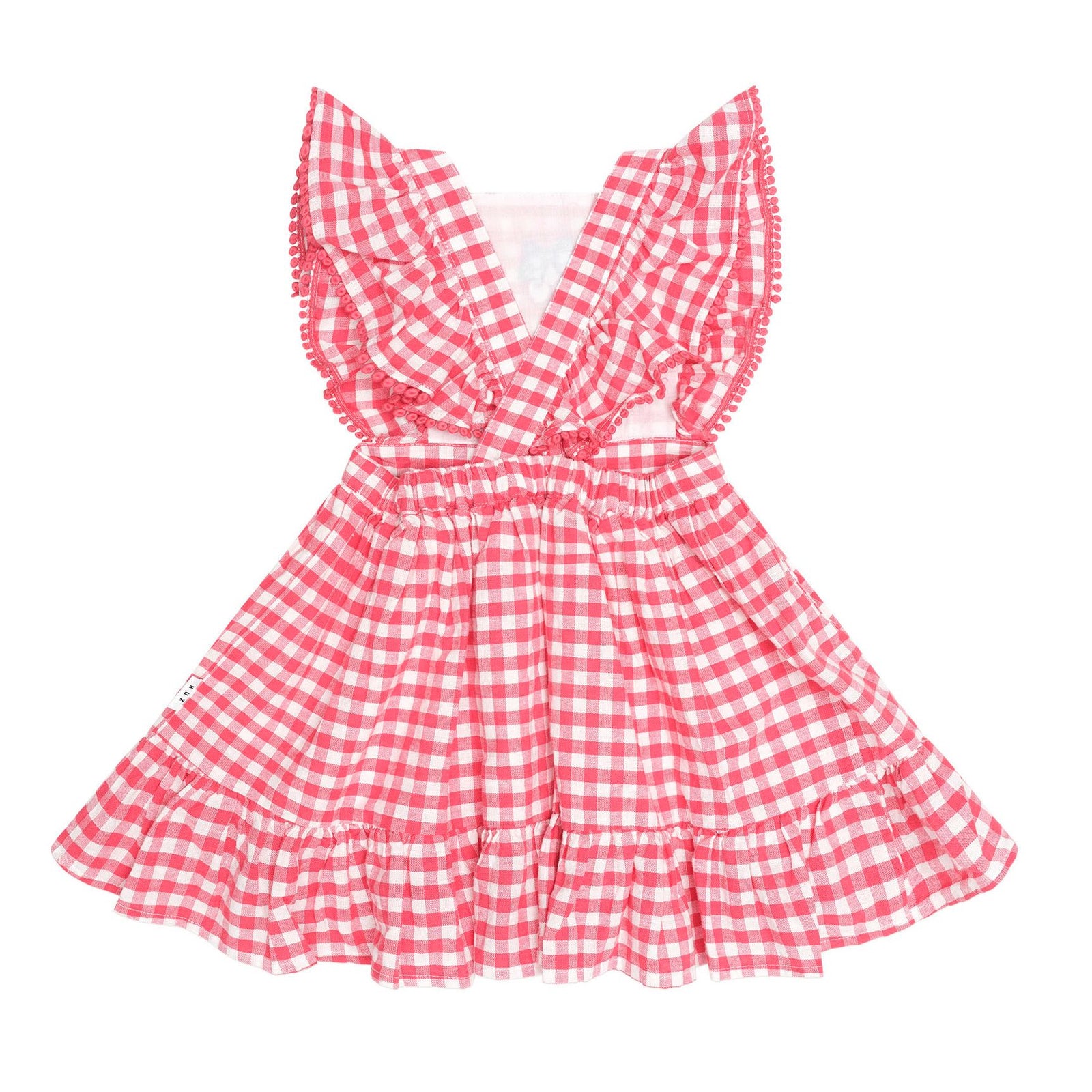 Cherry Bow Gingham Pinafore
