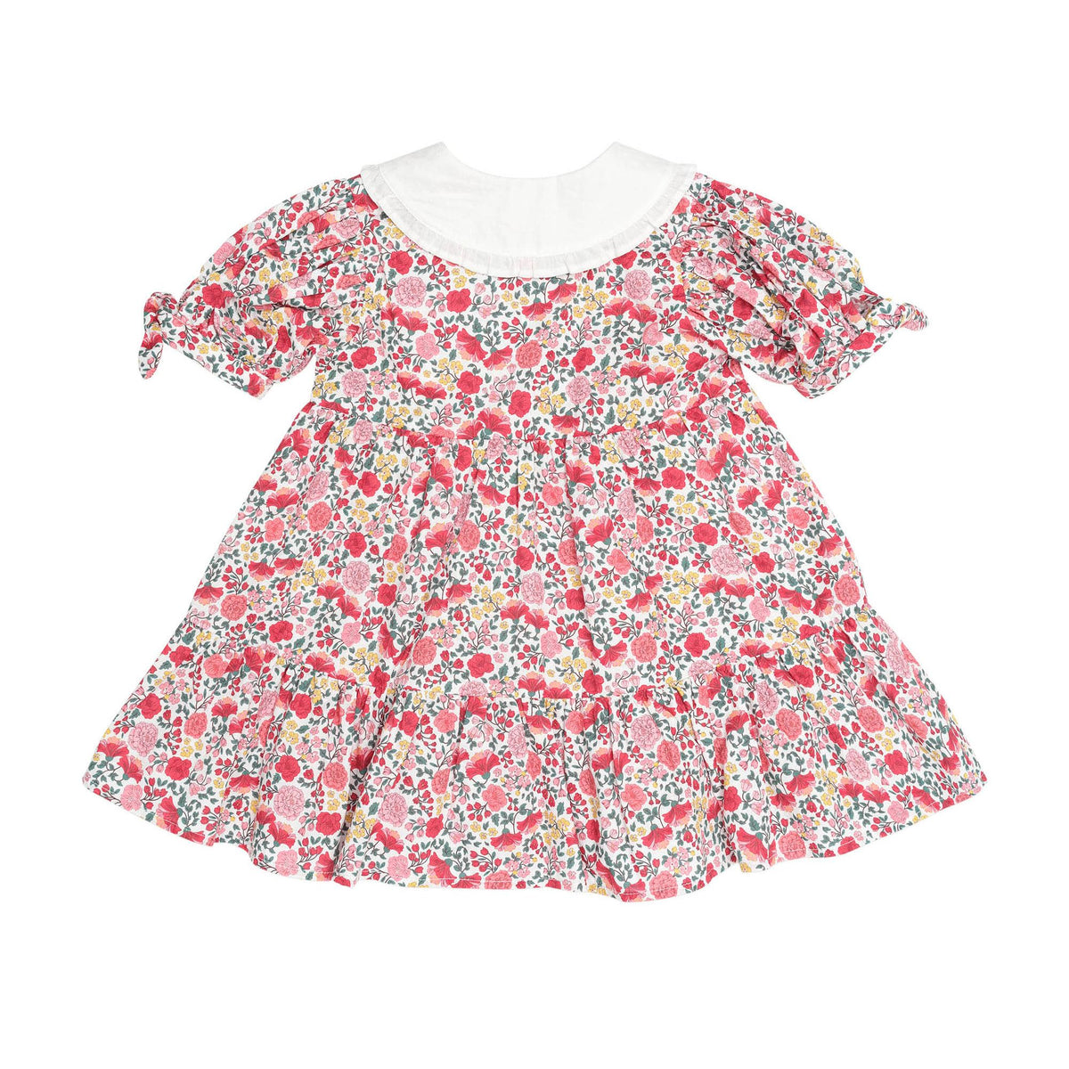 Festive Floral Frill Collar Dress