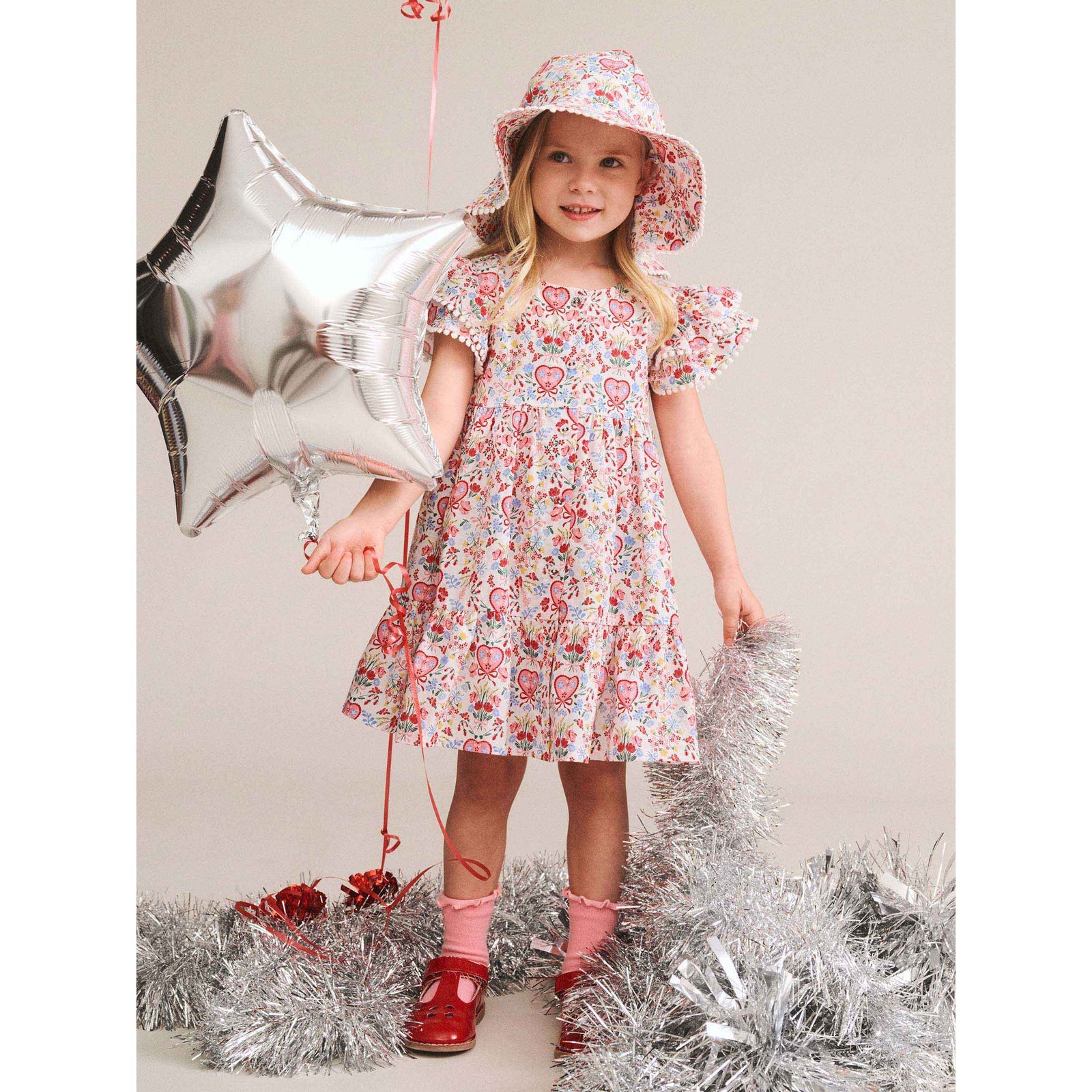 Scallop Floral Tiered Dress