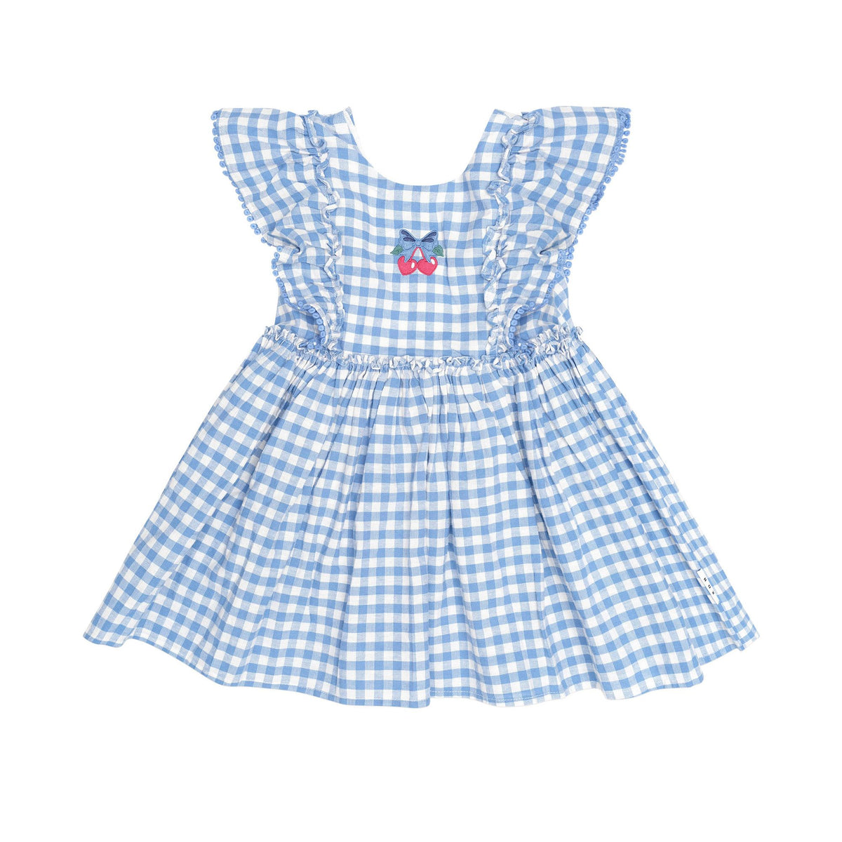 Dusty Blue Gingham Bow Dress