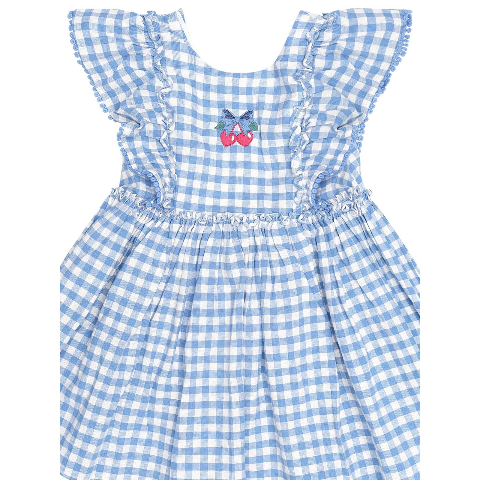 Dusty Blue Gingham Bow Dress