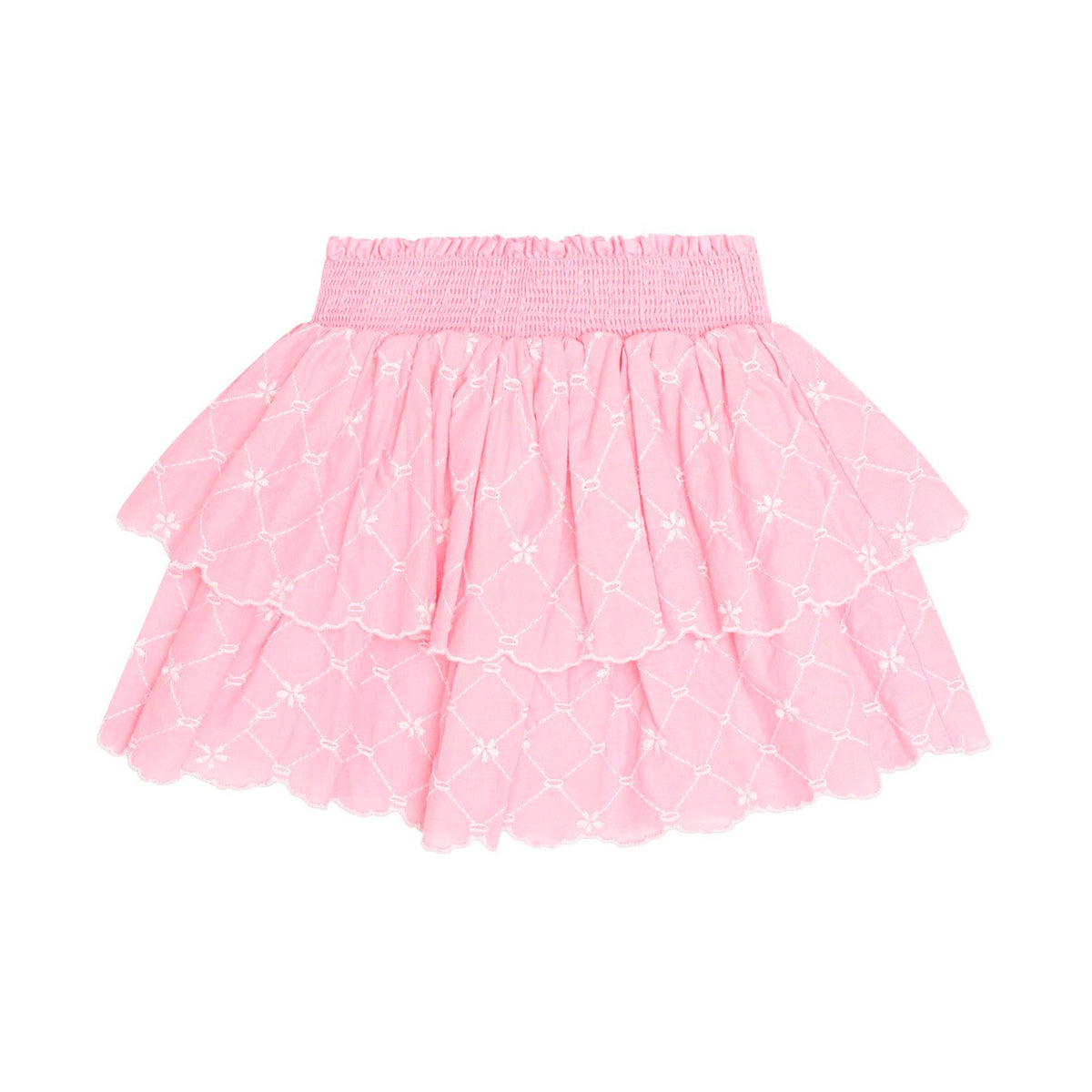 Floral Broderie Tiered Skirt