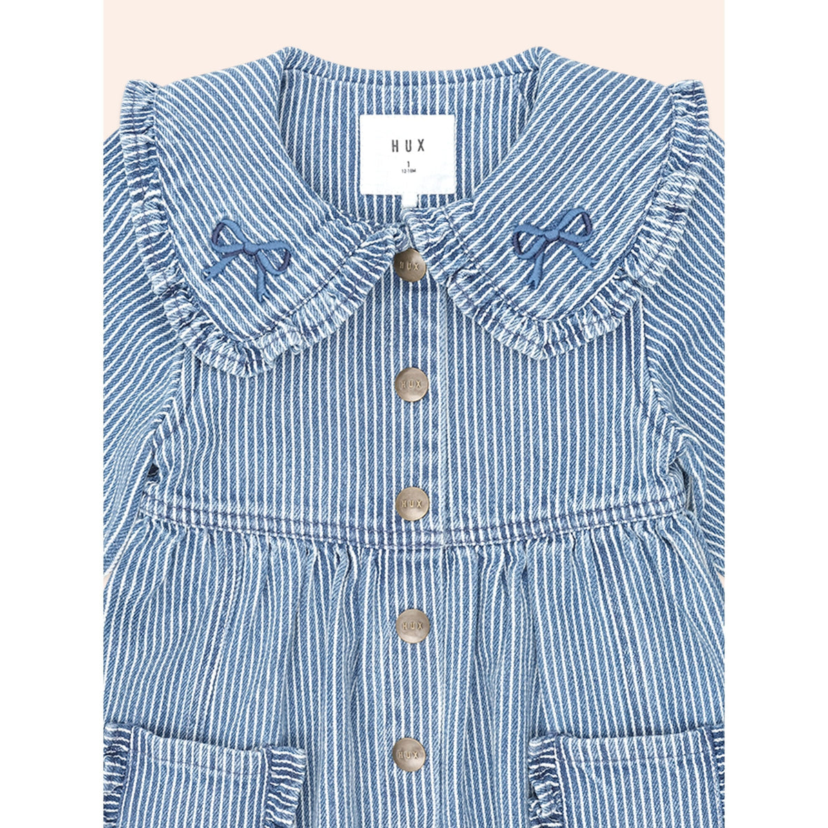 Vintage Bow Collar Denim Dress