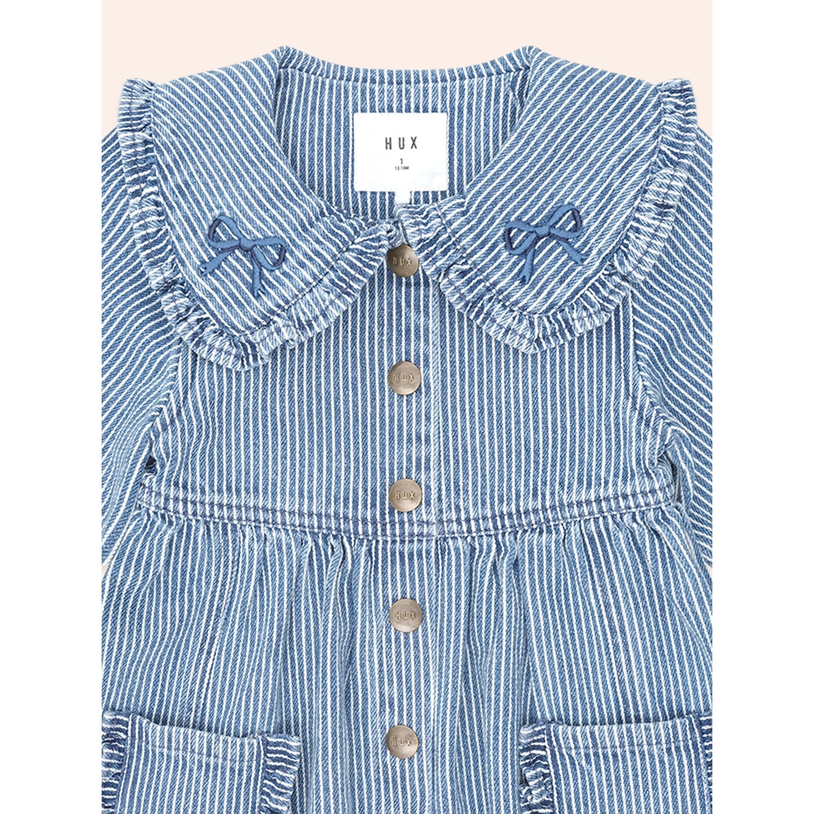 Vintage Bow Collar Denim Dress