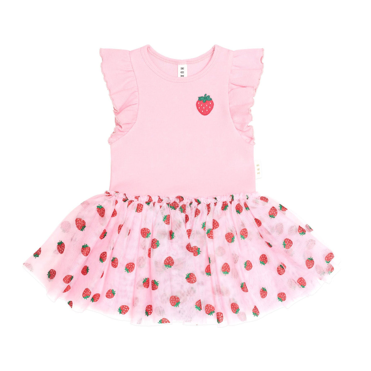 Strawberry Emb S/Slv Tulle Dress