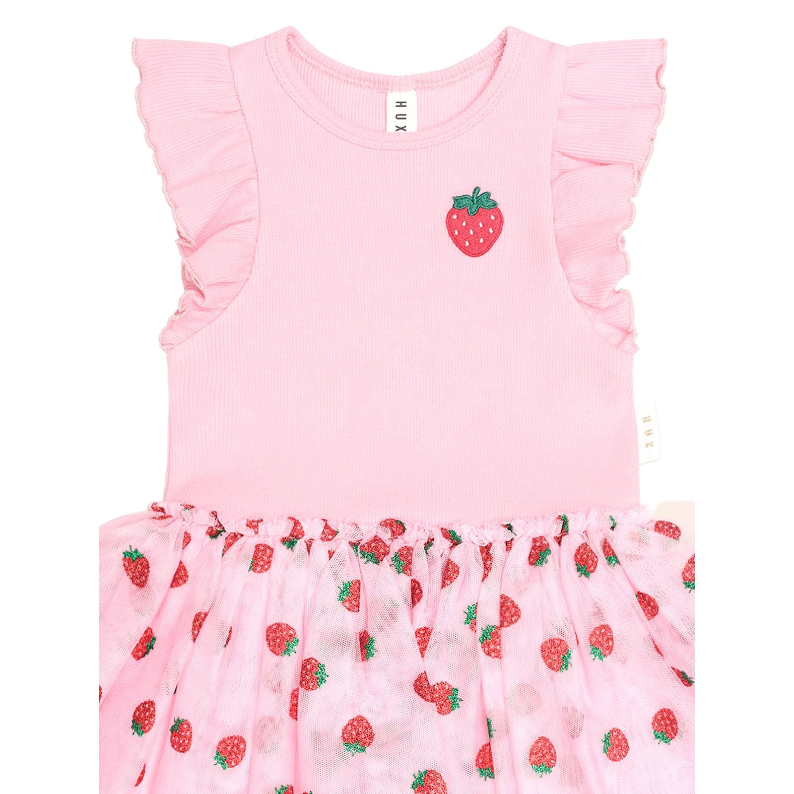 Strawberry Emb S/Slv Tulle Dress