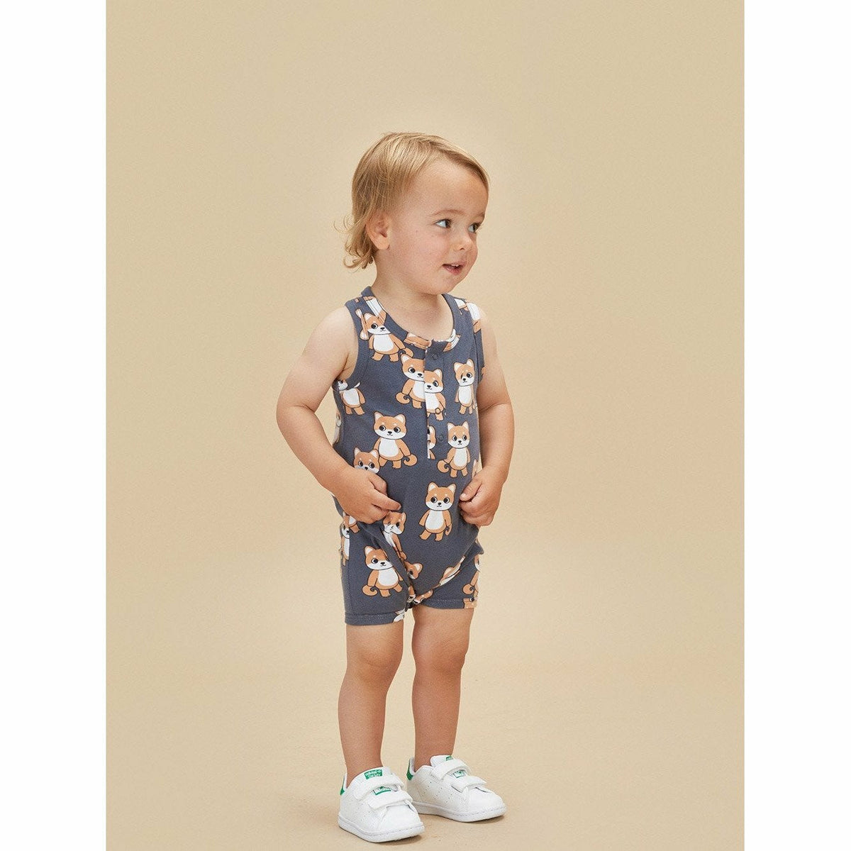Shiba Sleeveless Romper - Ink