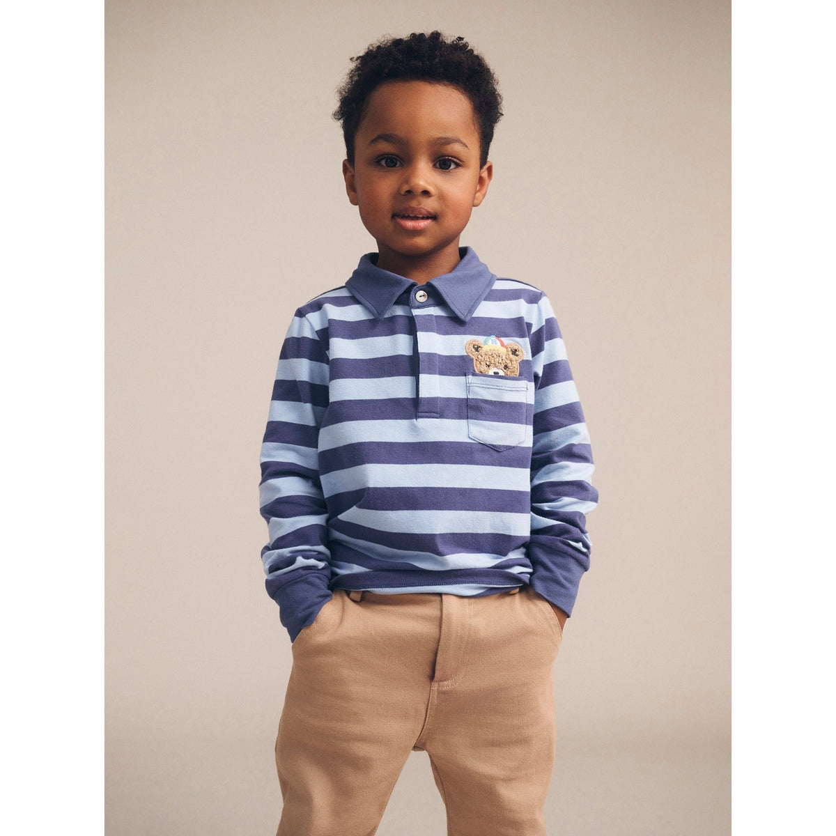 Peeping Hux Blue Stripe Polo