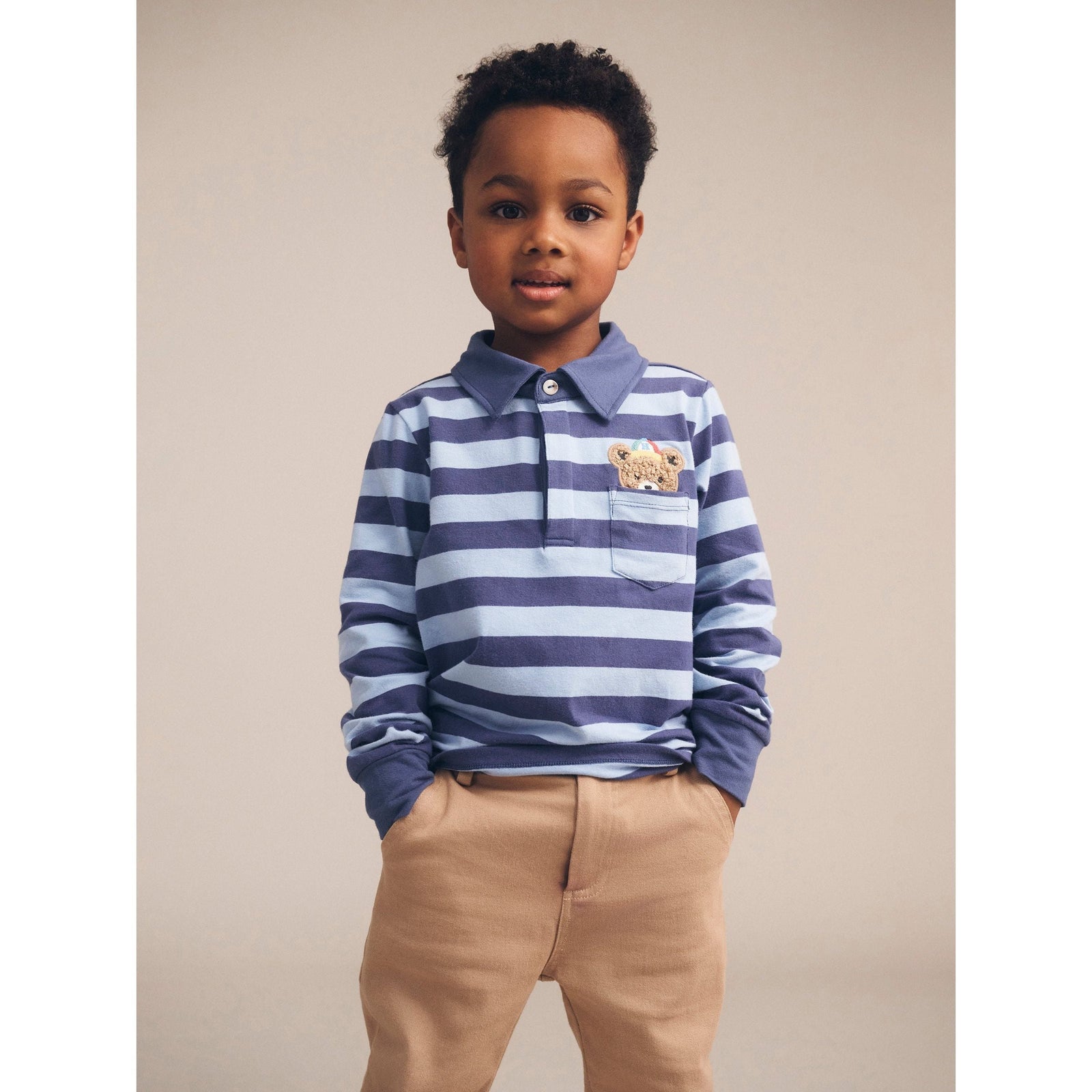 Peeping Hux Blue Stripe Polo