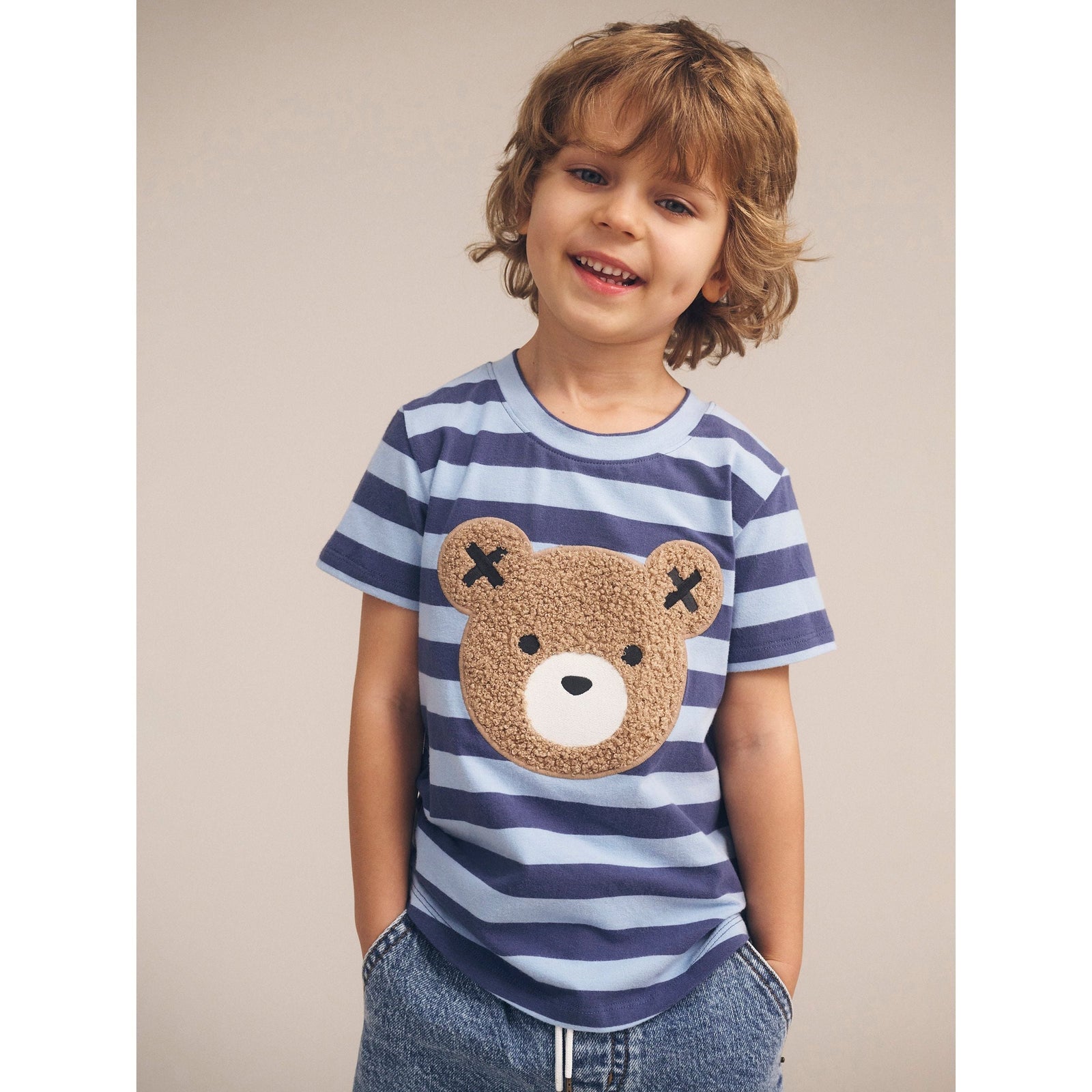 Furry Hux Blue Stripe Bear T-Shirt