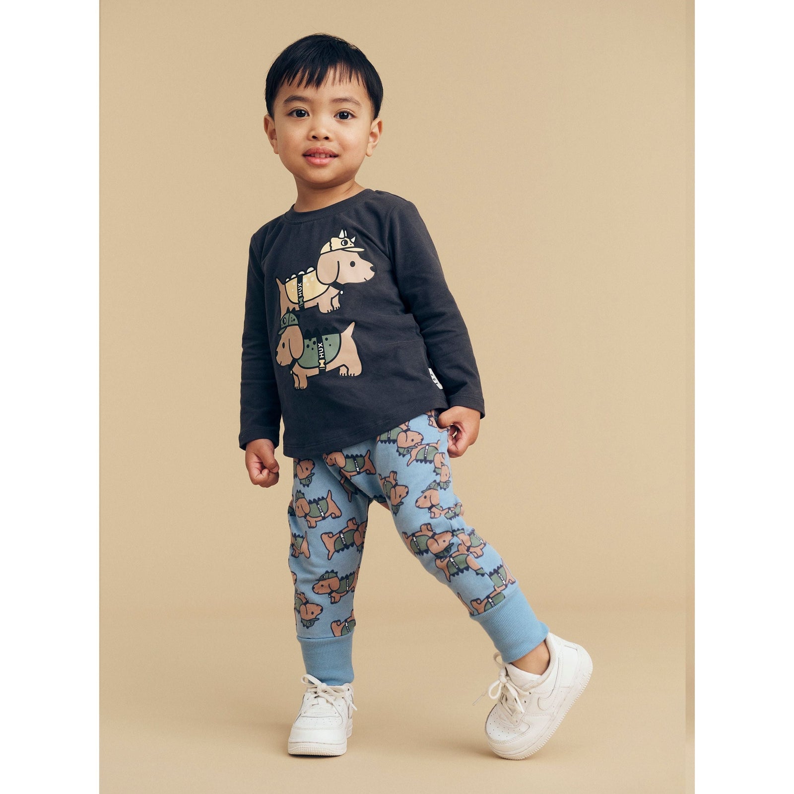 Dino Dog Pals Top Soft Black