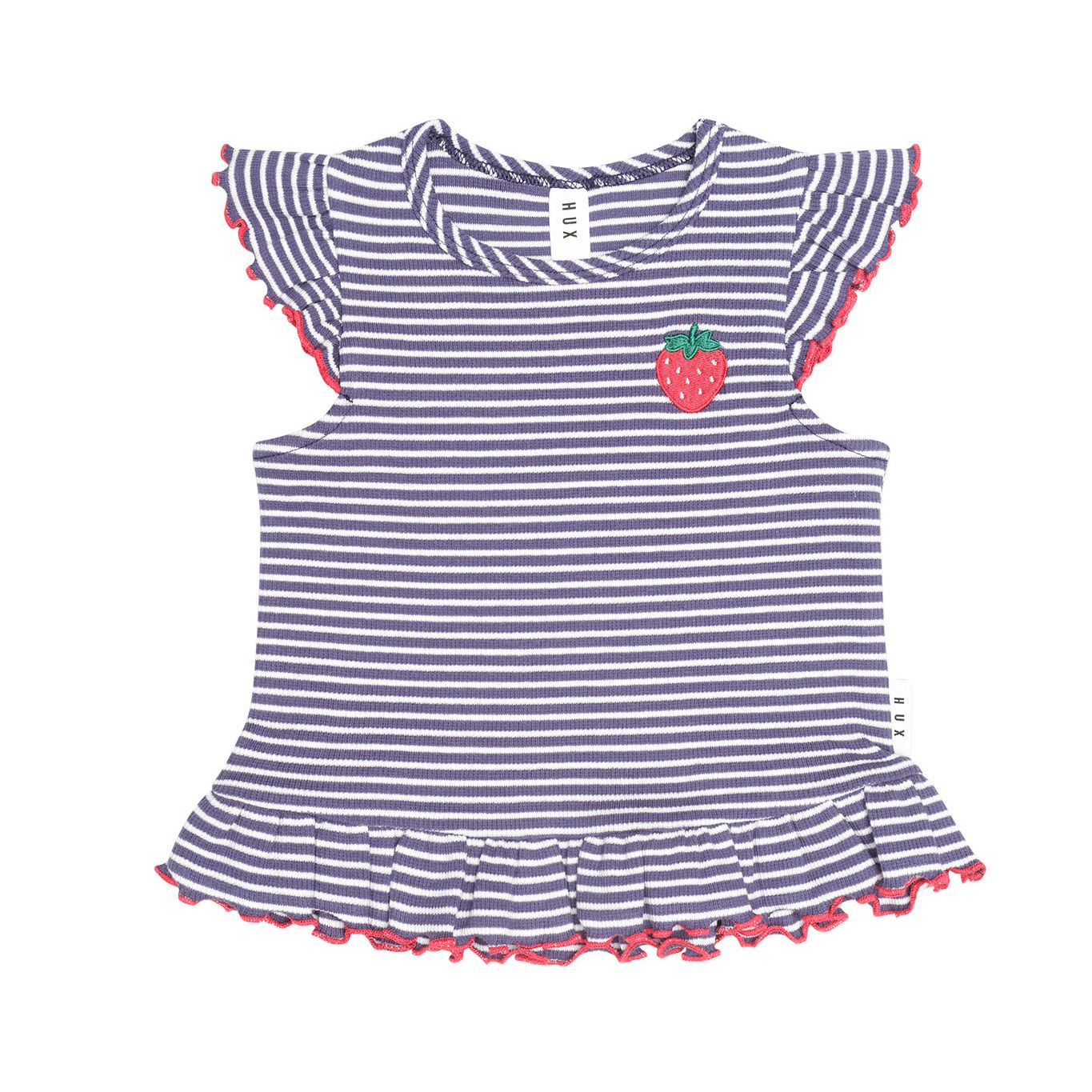 Ink Stripe Rib Peplum Tee