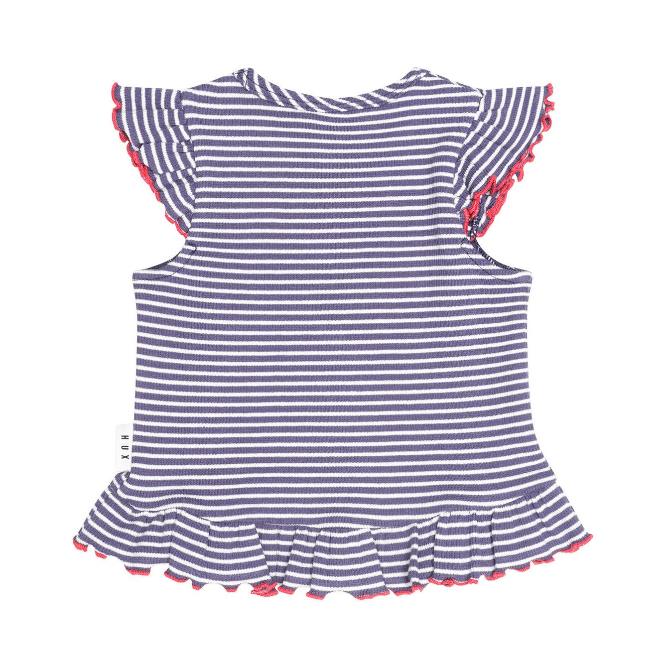 Ink Stripe Rib Peplum Tee