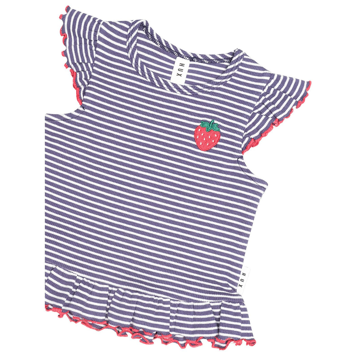 Ink Stripe Rib Peplum Tee