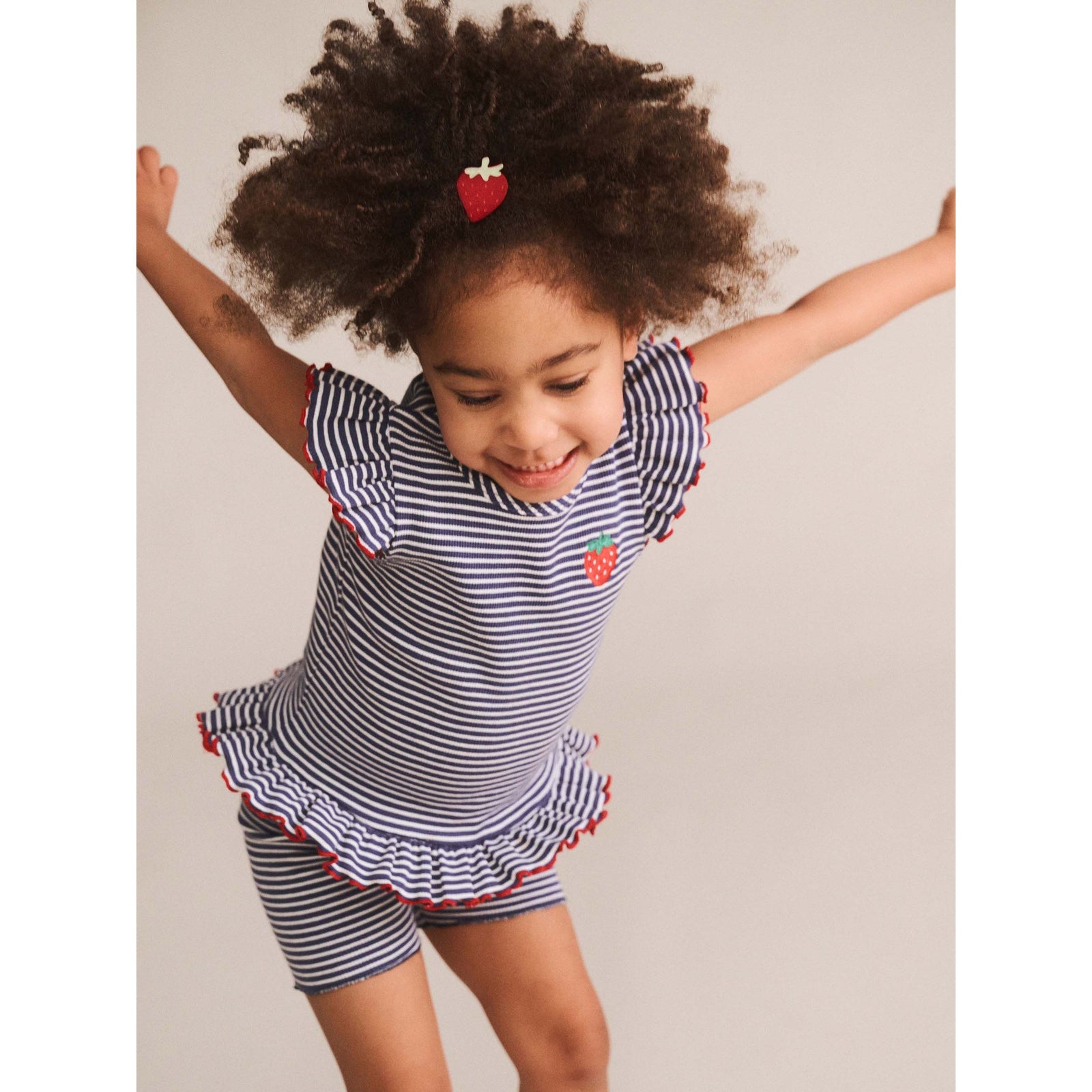 Ink Stripe Rib Peplum Tee