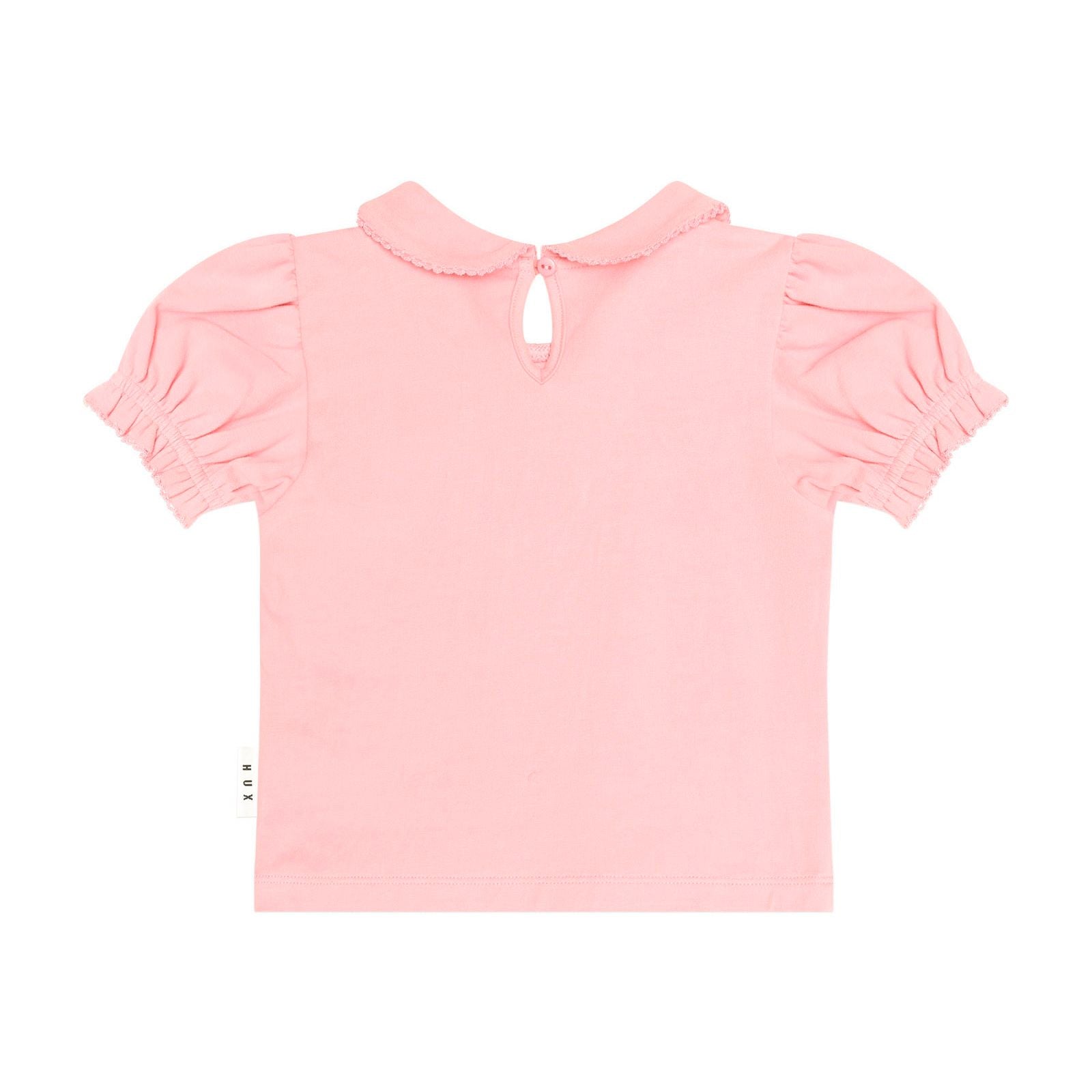 Floral Collar Puff Slv Tee