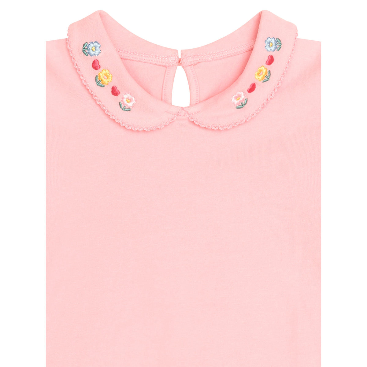 Floral Collar Puff Slv Tee