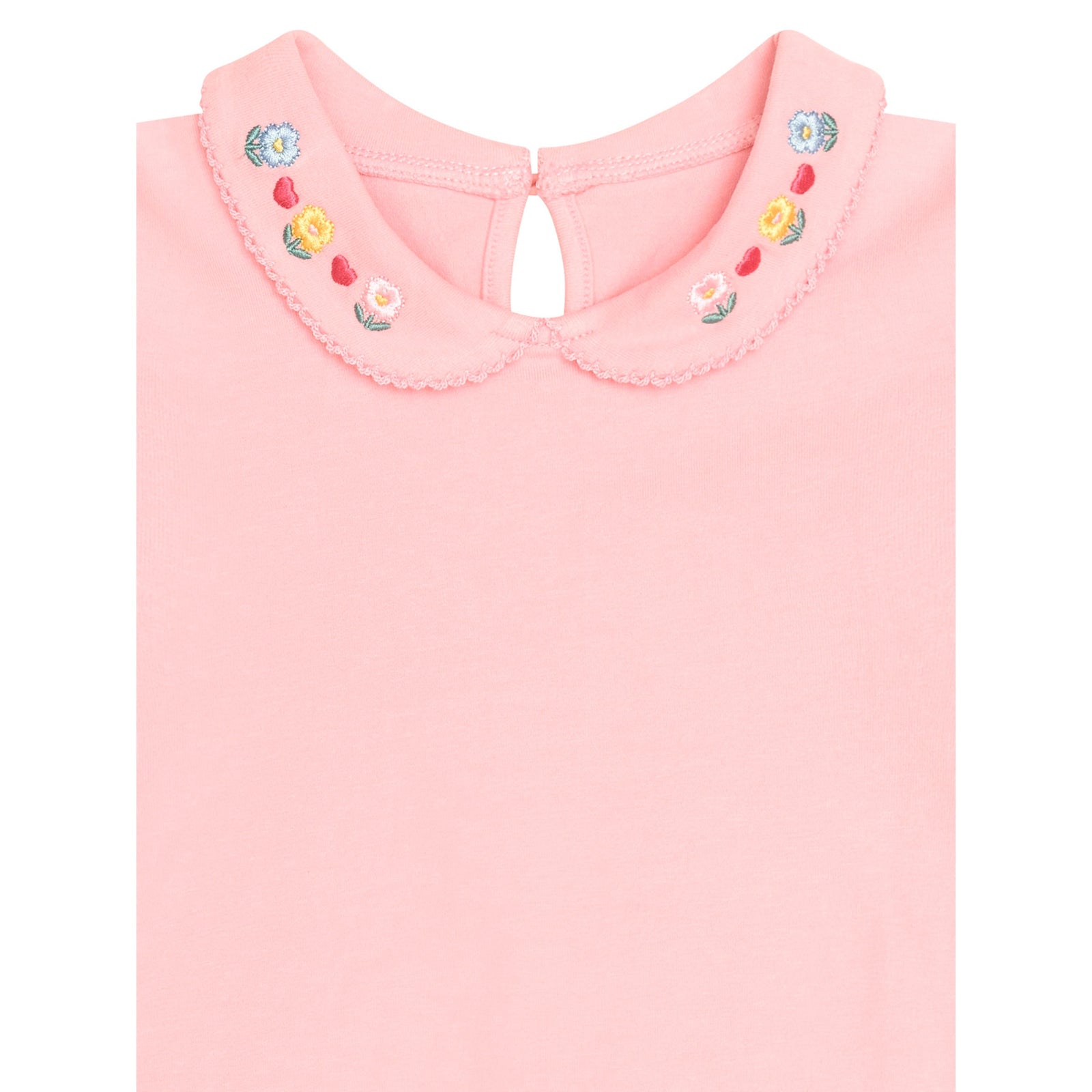 Floral Collar Puff Slv Tee