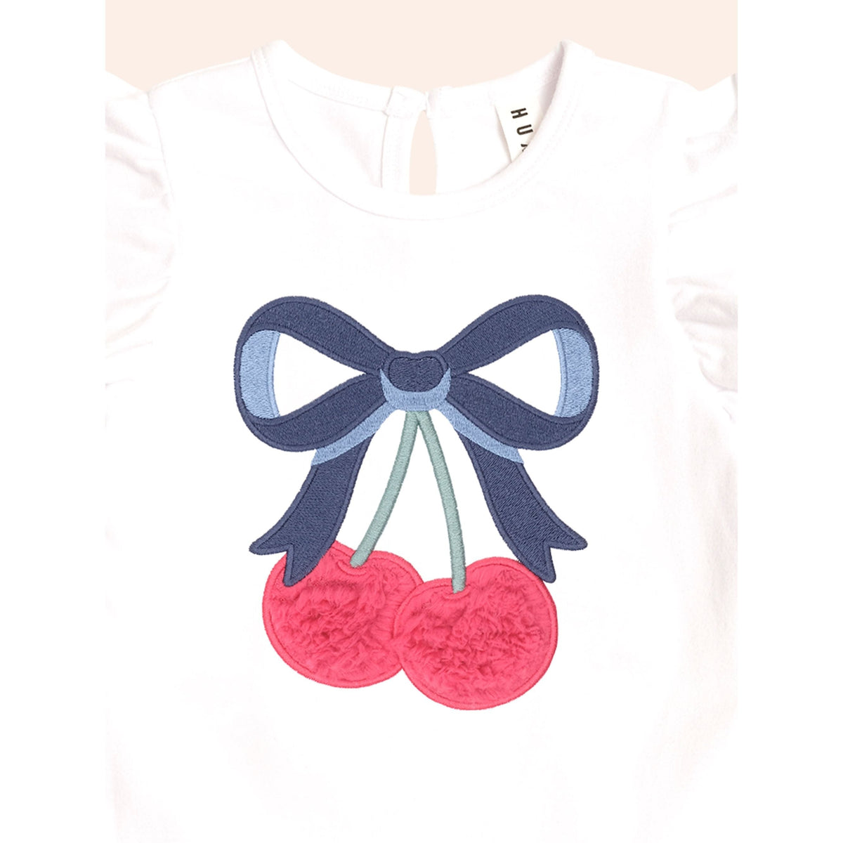 Cherry Bow Frill Sleeve Tee