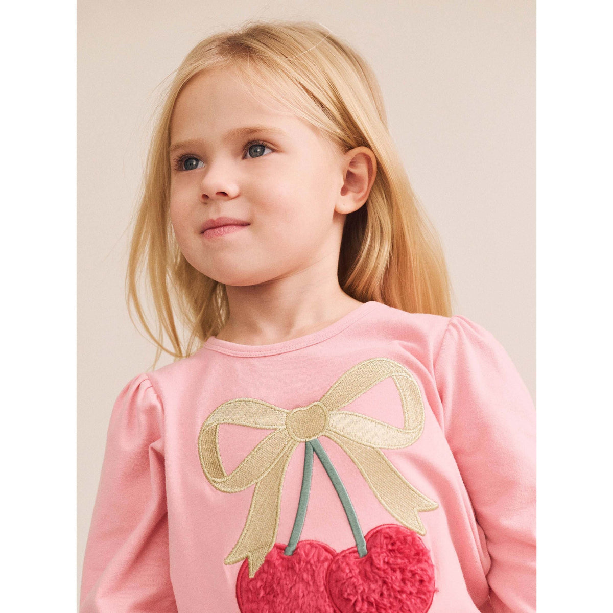 Cherry Bow Puff Sleeve Top