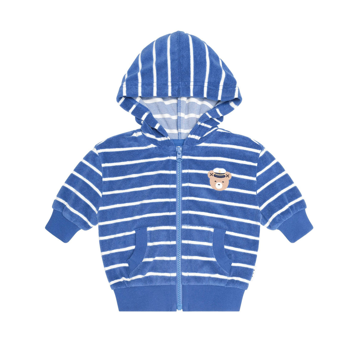 Nautical Hux Towelling Zip Hoodie