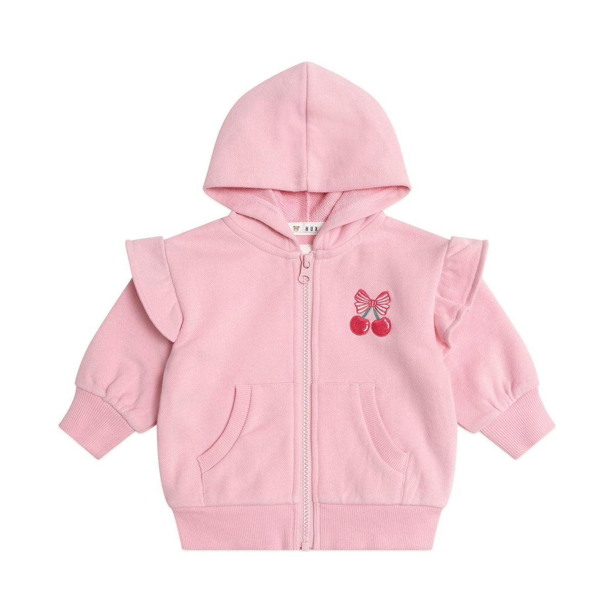 Zip Up Frill Hoodie Apricot
