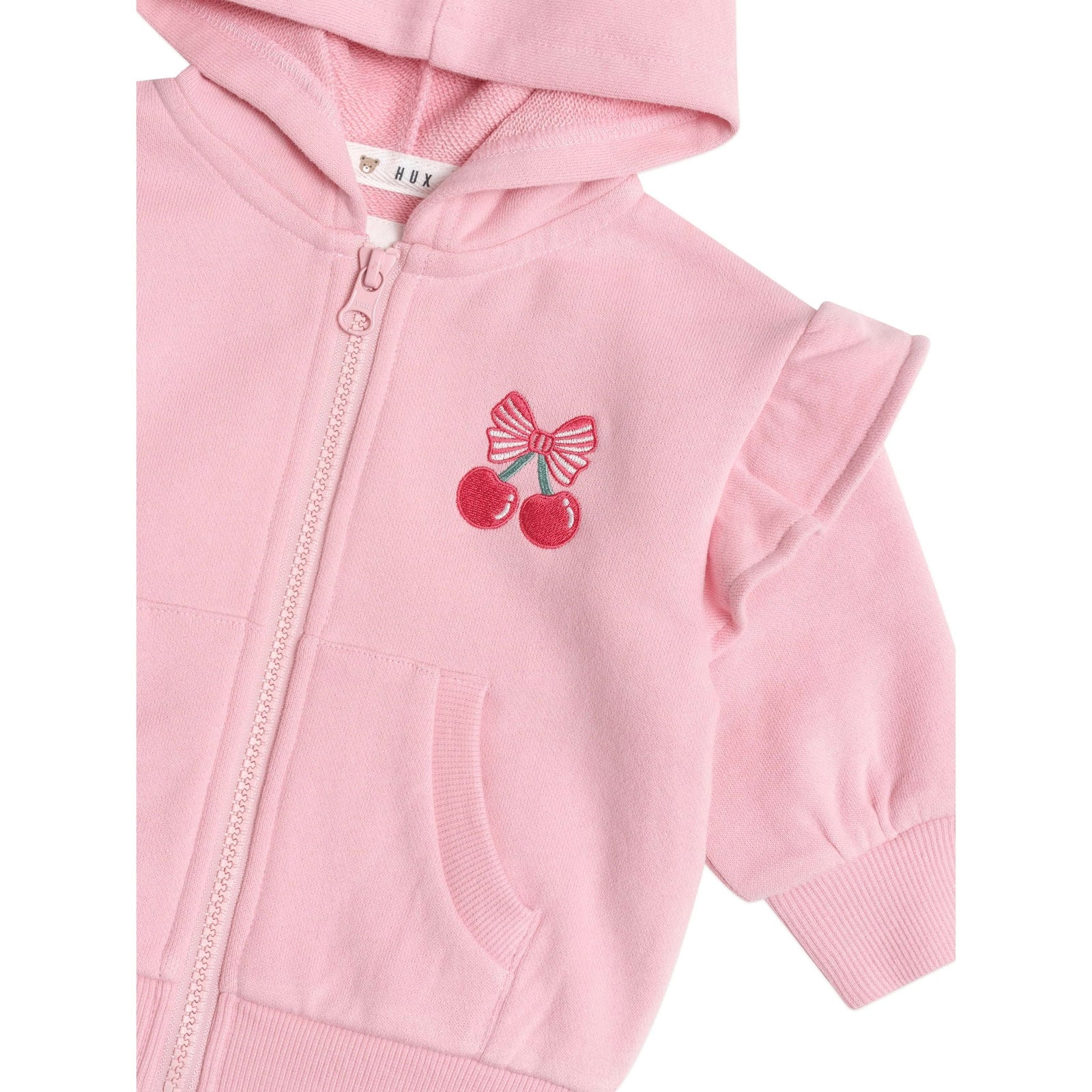Zip Up Frill Hoodie Apricot