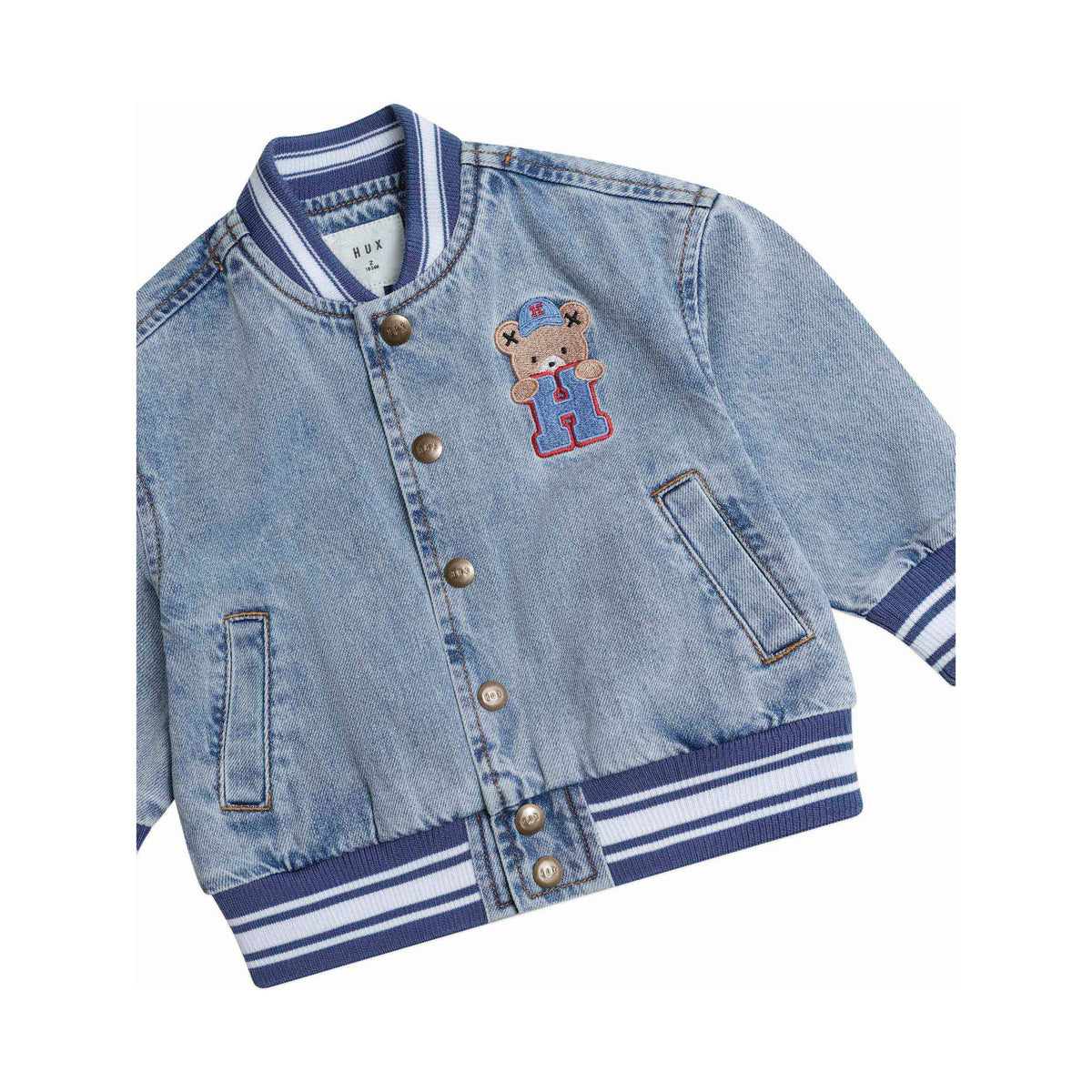 Dreamy Denim Varsity Bomber
