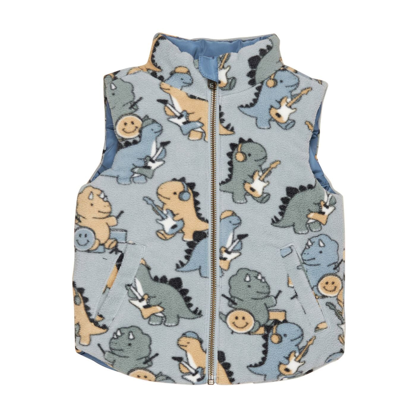 Dino Band Reversible Fleece Vest