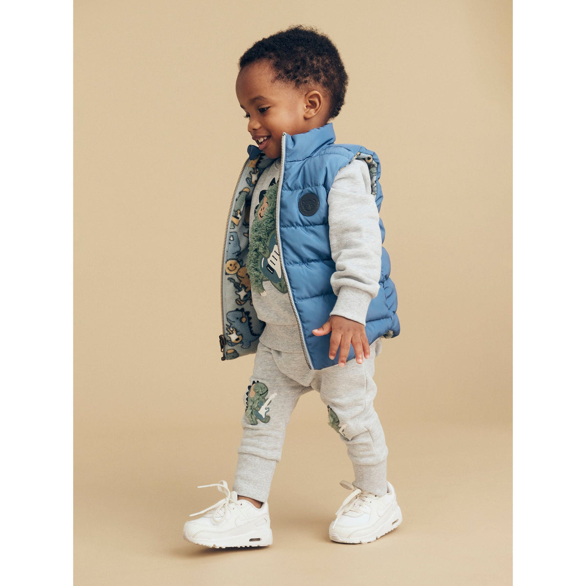 Dino Band Reversible Fleece Vest