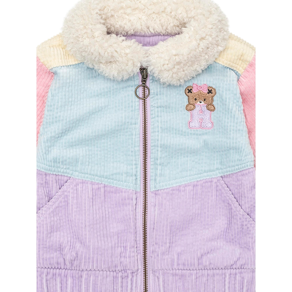 Blush Colour Block Cord Jacket