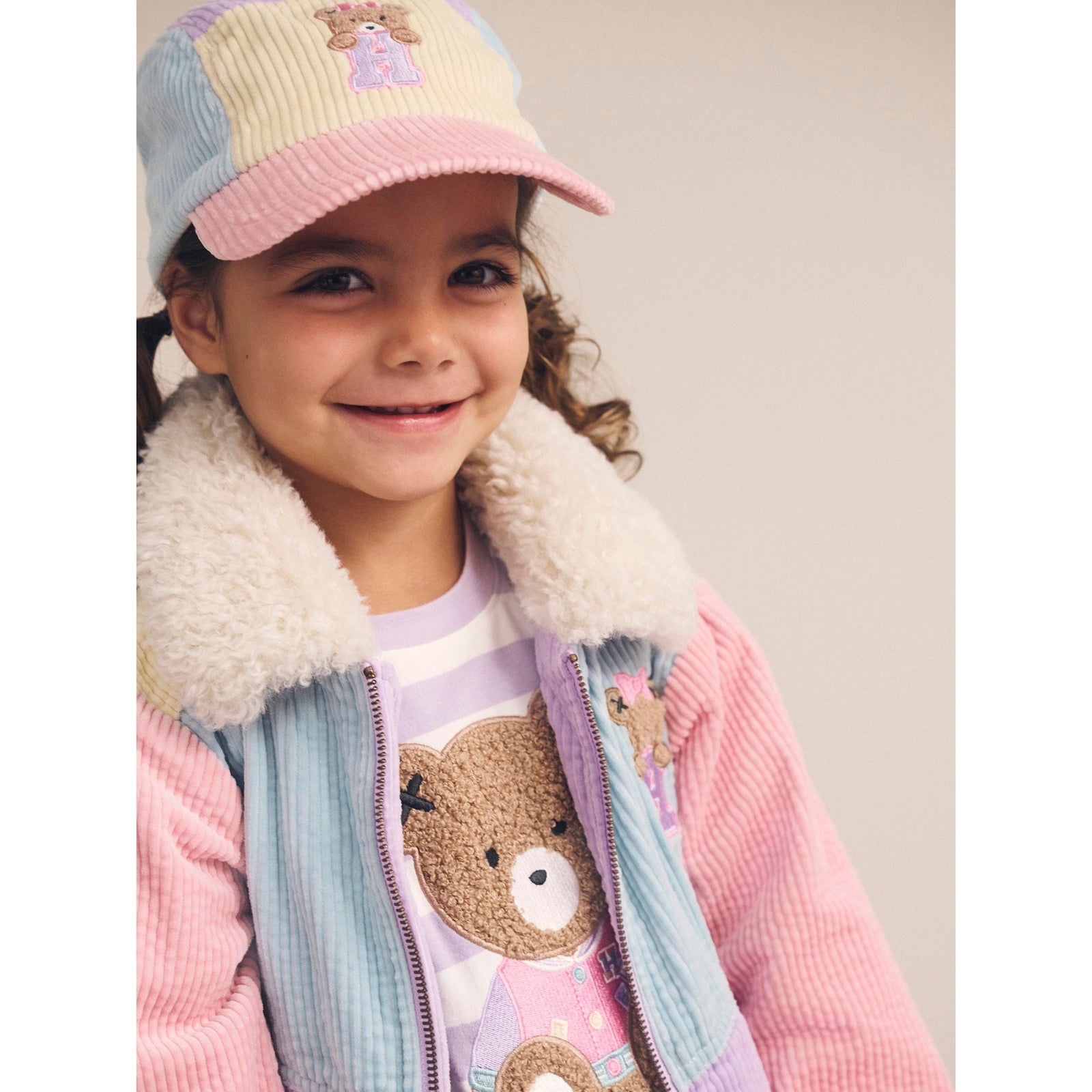 Blush Colour Block Cord Jacket