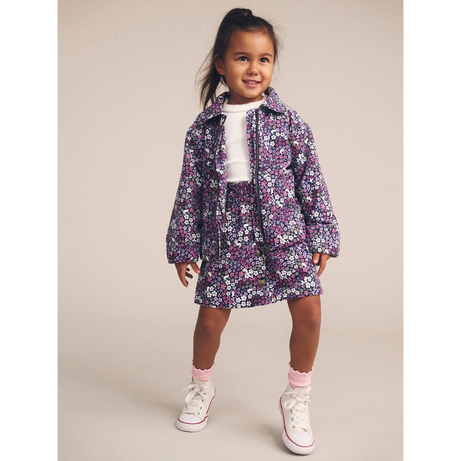 Midnight Flower Garden Cord Jacket