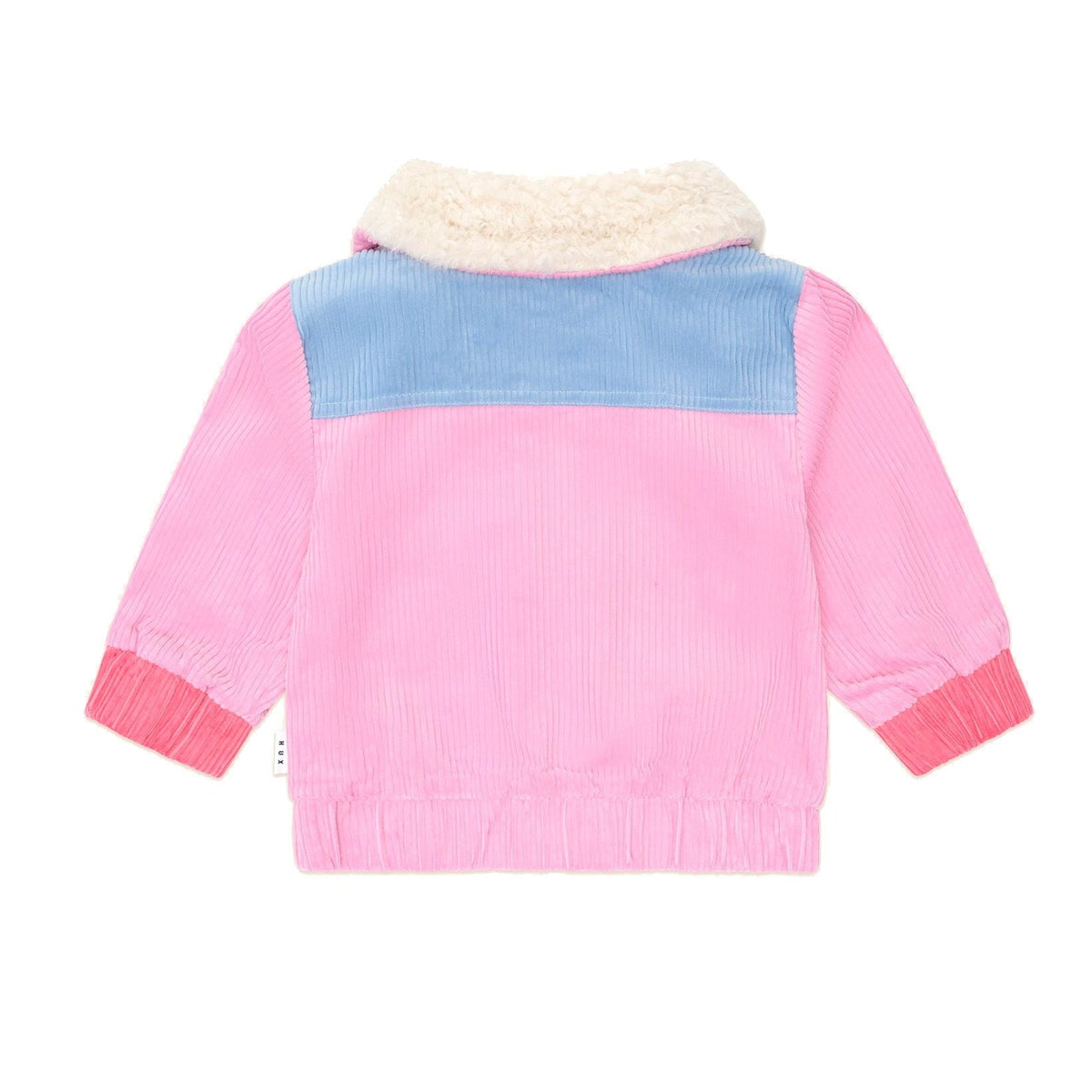 Colour Block Cord Jacket - Pink