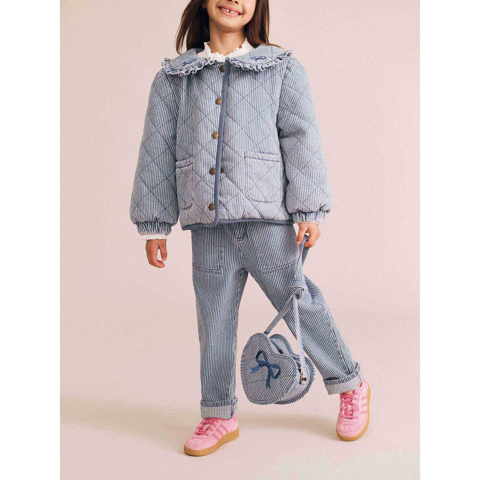 Vintage Bow Collar Denim Jacket