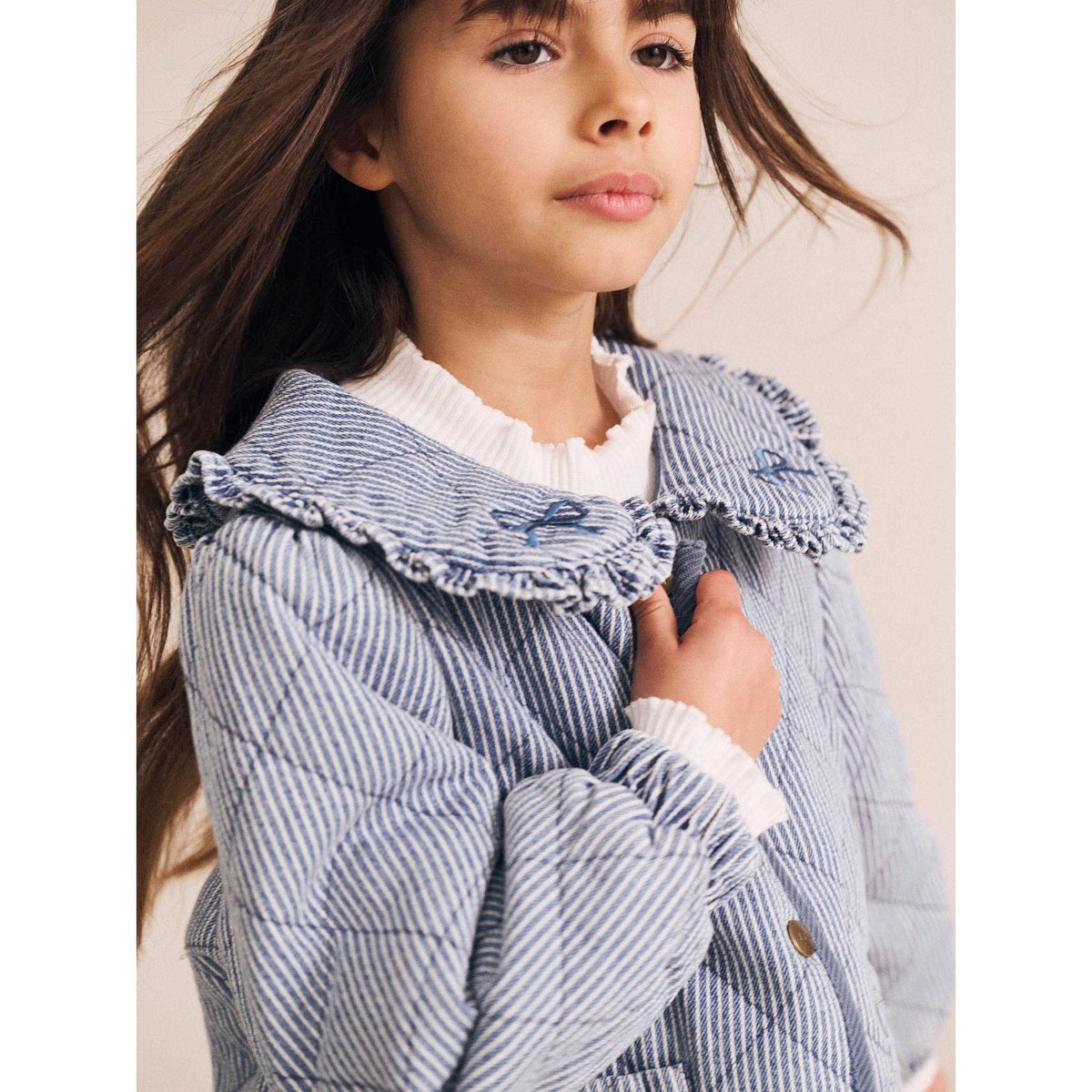 Vintage Bow Collar Denim Jacket