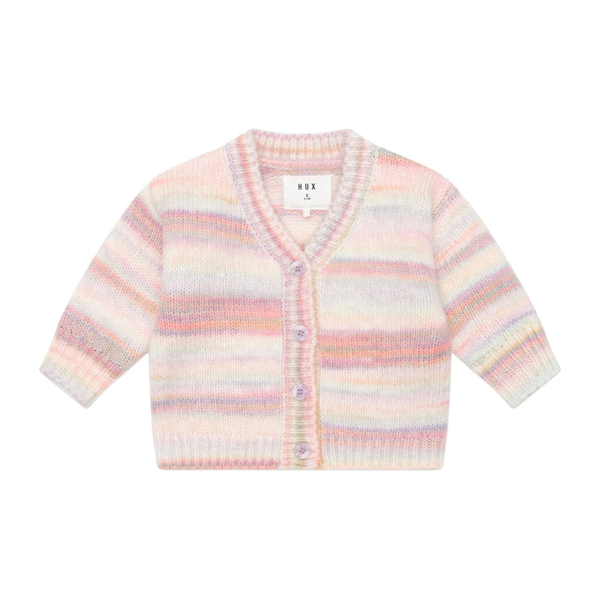 Rainbow Stripe Knit Boxy Cardi
